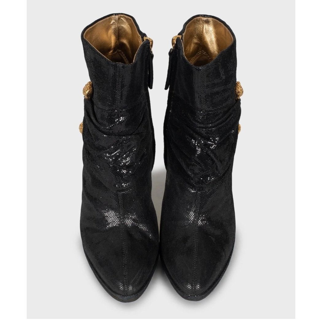 Roberto Cavalli Roberto Cavalli Black Leather Ankle Boots Sz.38.5 Size US 8.5 / IT 38.5 - 2 Thumbnail