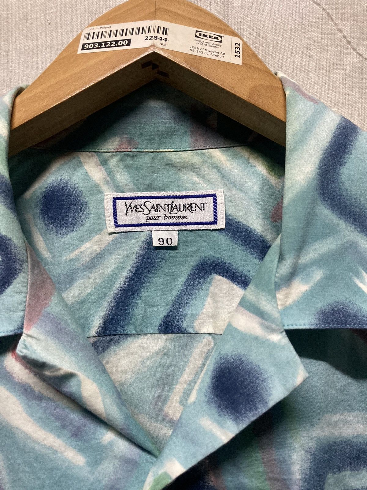 Yves Saint Laurent Vintage YSL Pour Homme Open Collar Shirt Size US M / EU 48-50 / 2 - 4 Thumbnail