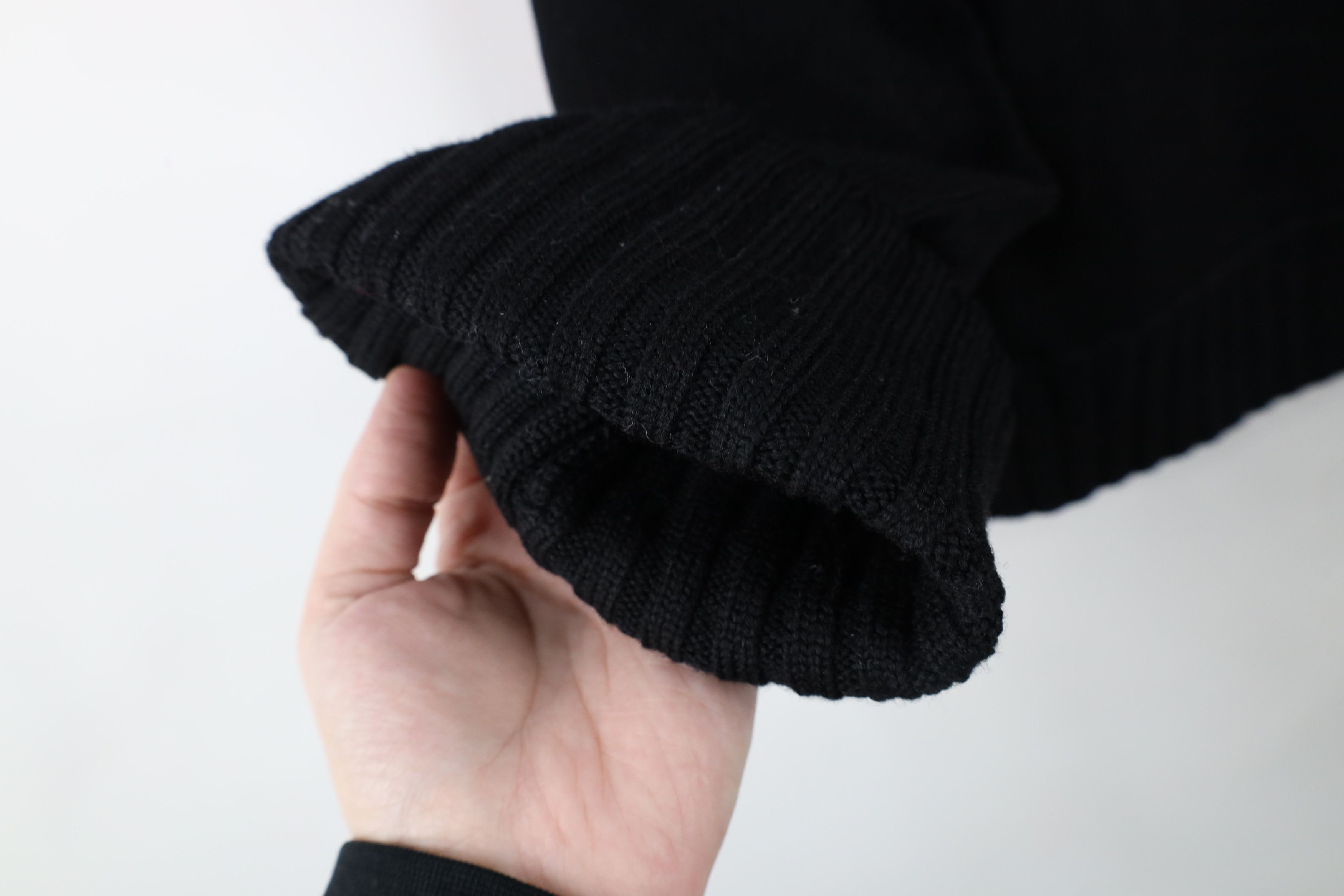 DKNY × Vintage Vintage 90s DKNY Blank Wool Knit Turtleneck Sweater Black Size L / US 10 / IT 46 - 4 Thumbnail