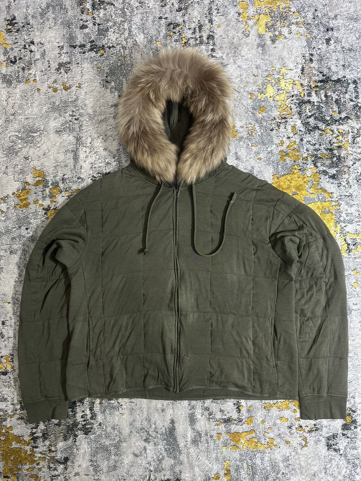 MAJESTICFILATURES BOXY FUR ZIPPER HOODIE ISSEY MIYAKE STYLE