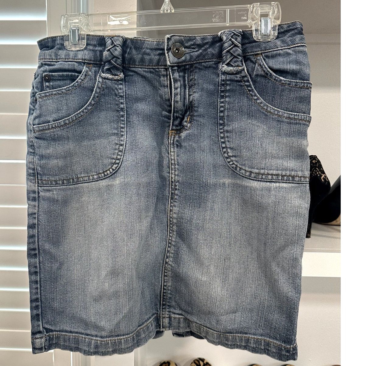 Other Arizona Jeans Co. Women's Jean Skirt Braided Belt Loops 27" Size 27" / US 4 / IT 40 - 1 Thumbnail