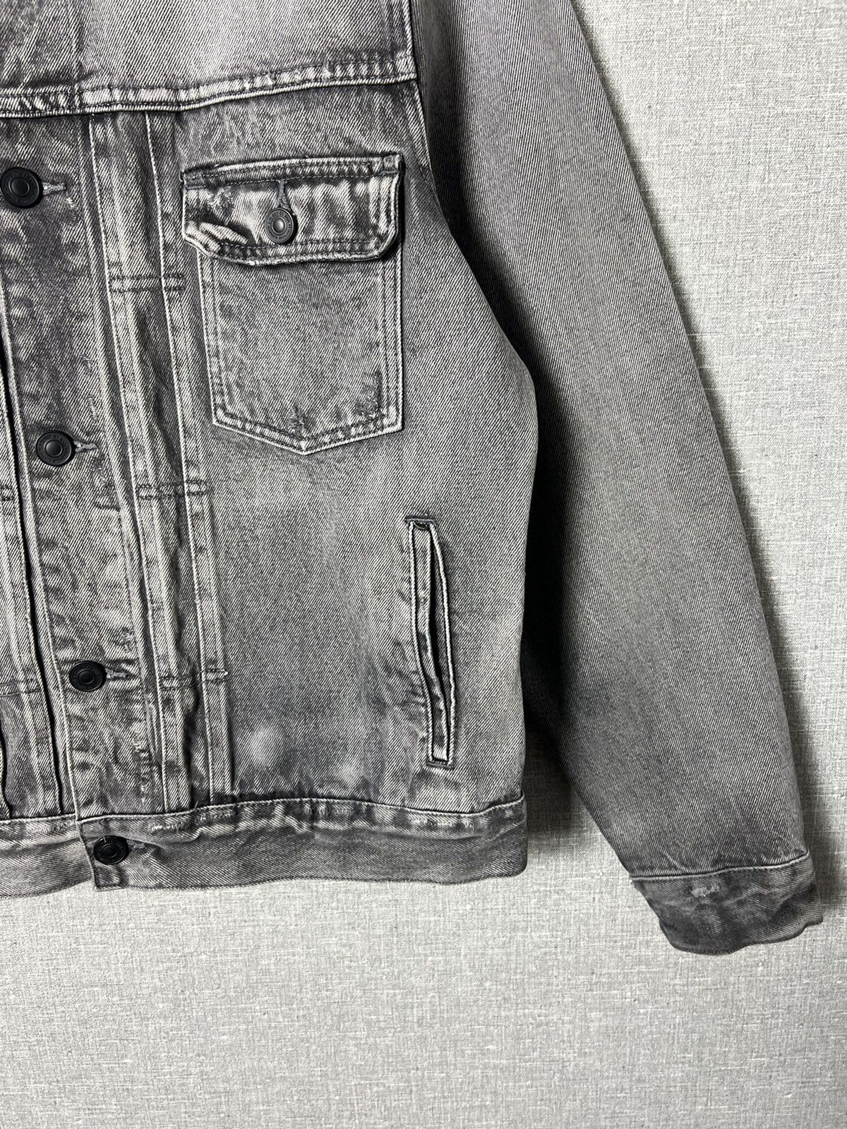 All Saints Bohmer Distressed Denim Jean Jacket Size M