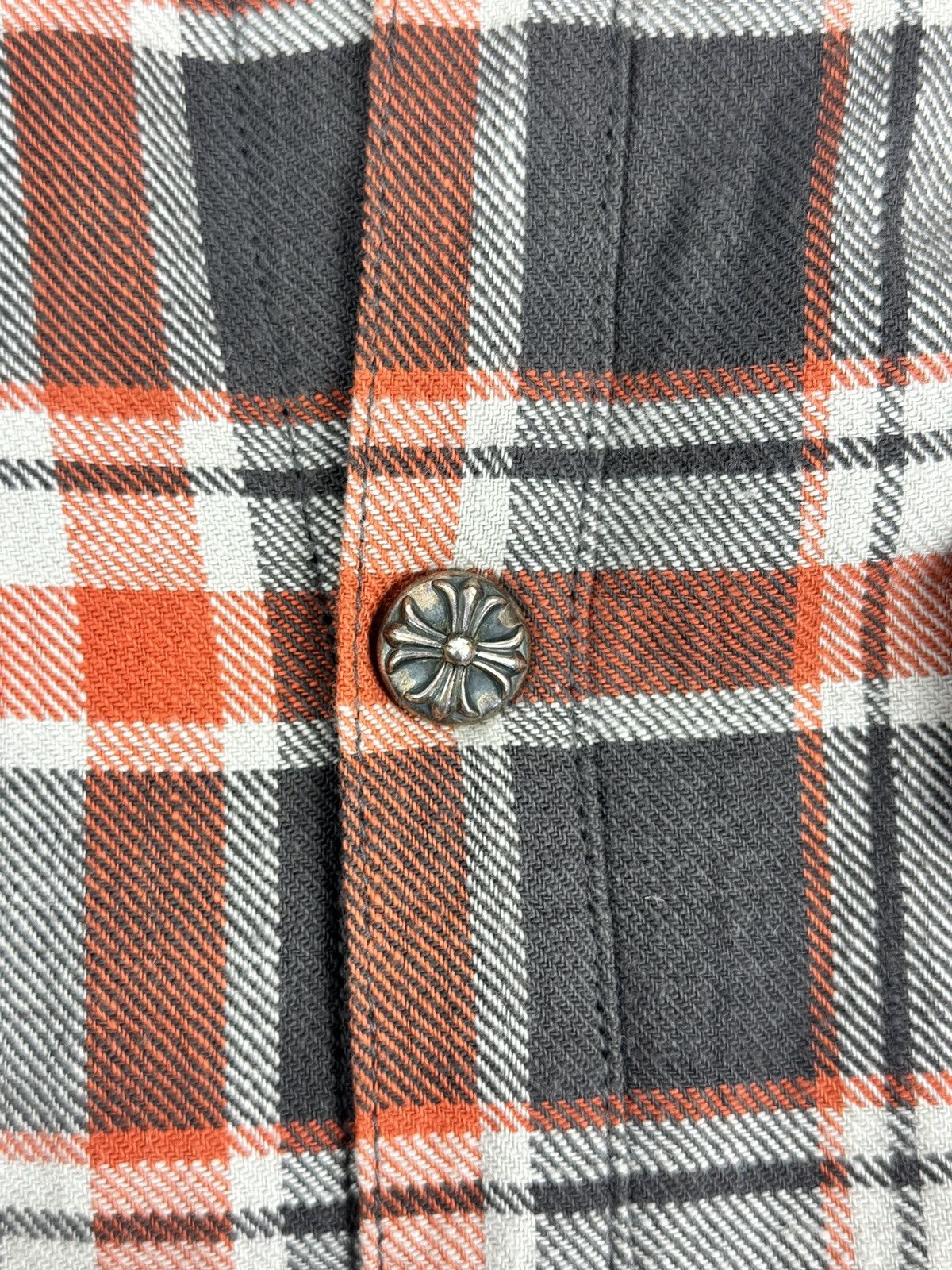 Chrome Hearts PADEED CHECKED OVERSHIRT WITH SILVER BUTTONS Size US L / EU 52-54 / 3 - 8 Thumbnail