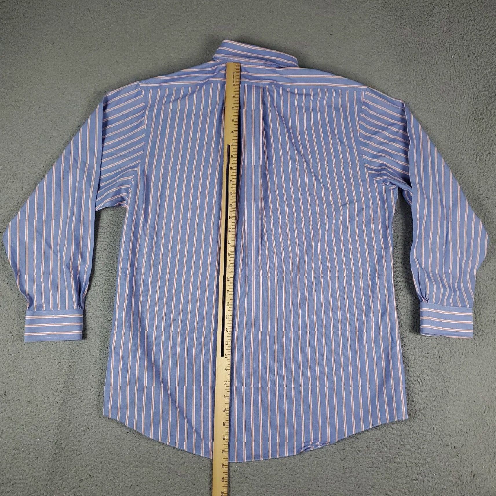 Brooks Brothers Brooks Brothers Dress Shirt Mens 16.5 Blue Striped Button-Up Long Sleeve Regular Fit Size 42R - 3 Thumbnail