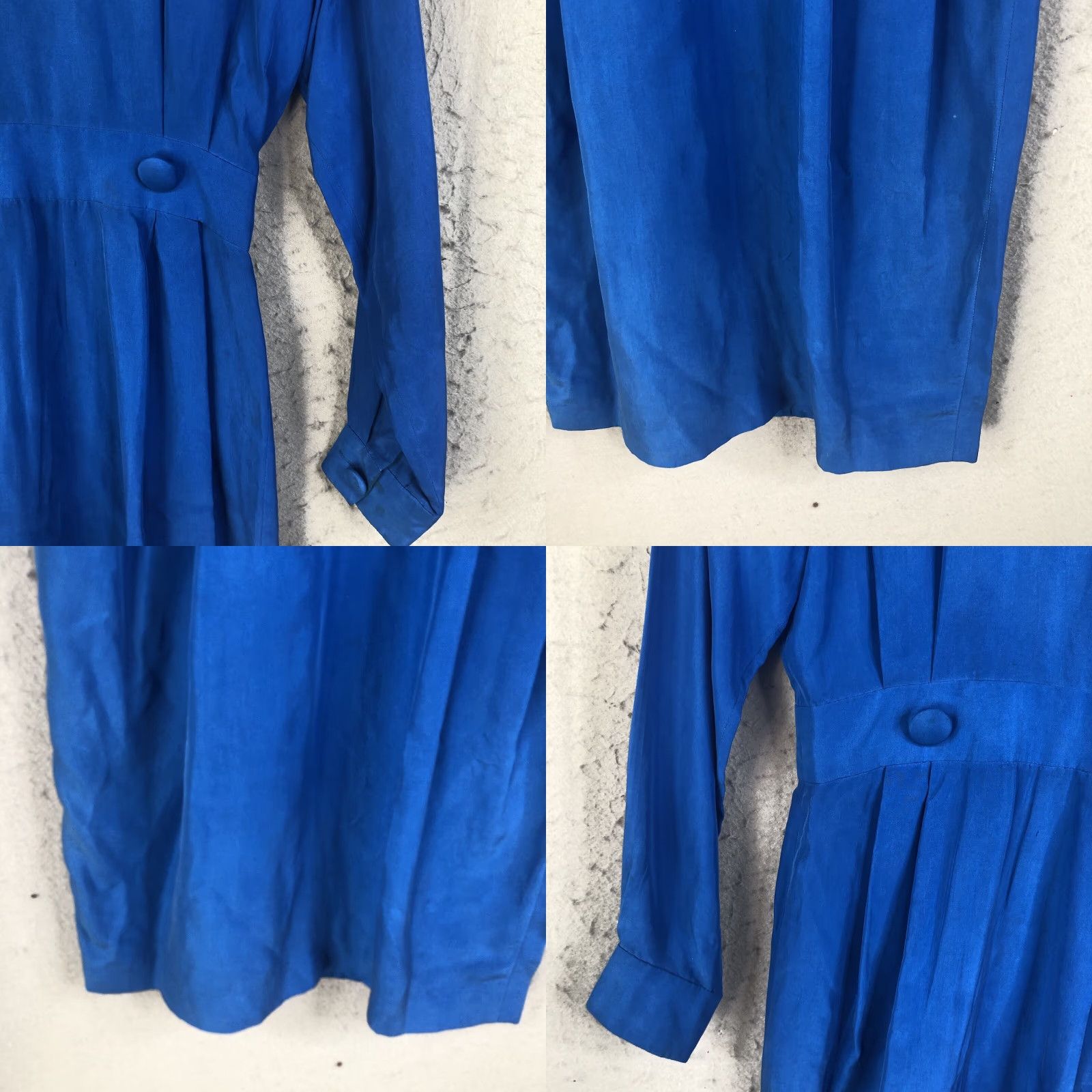 Ann Taylor VINTAGE Ann Taylor Dress Womens 2 Blue 100% Silk Solid Knee Length 3/4 Sleeve Round Neck Zip Pencil Dress Womens Size XS / US 0-2 / IT 36-38 - 8 Thumbnail