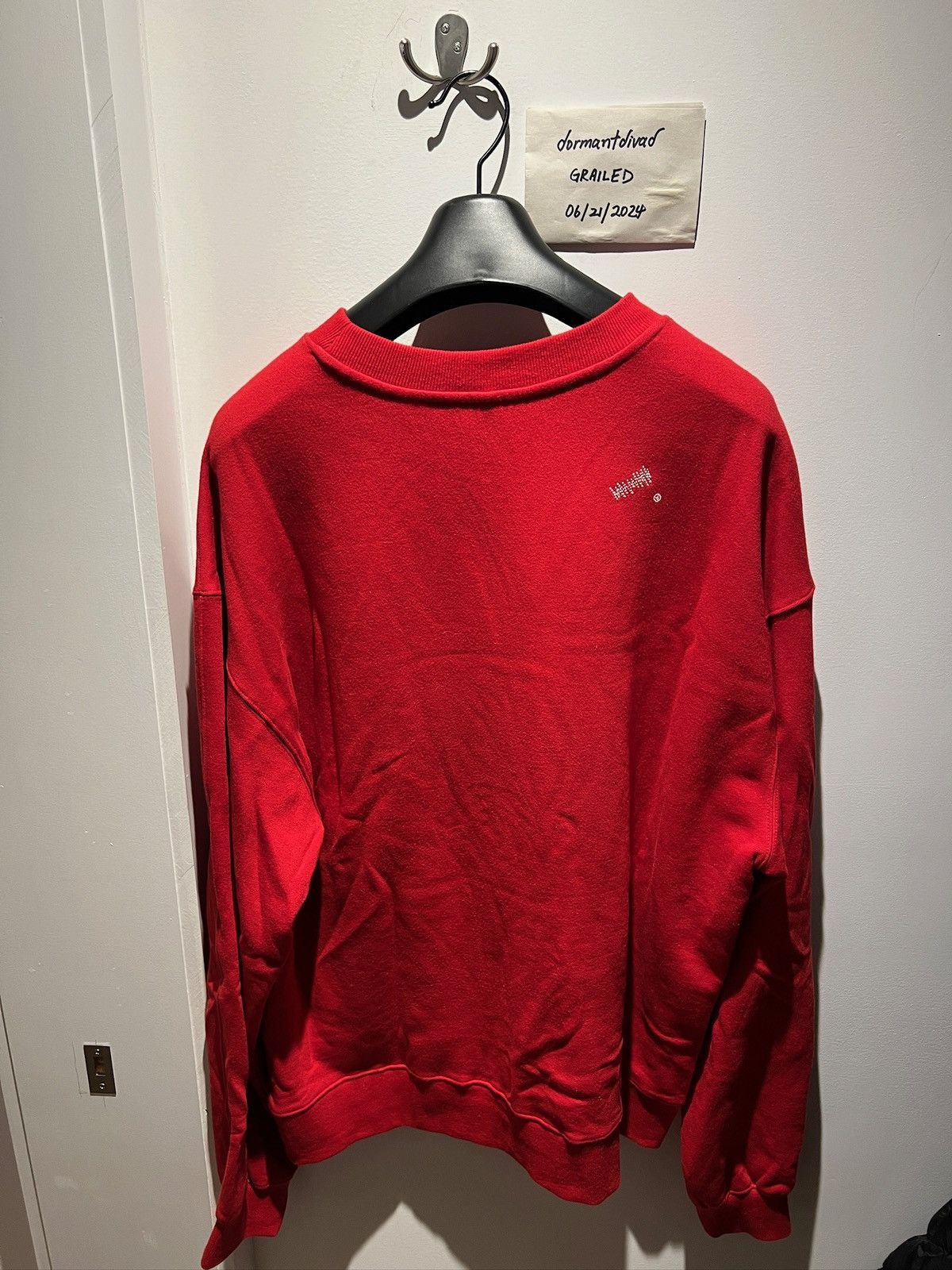 Ader Error Ader Error Graphic Print Crewneck Red Sweatshirt Size 3 Size US L / EU 52-54 / 3 - 2 Thumbnail