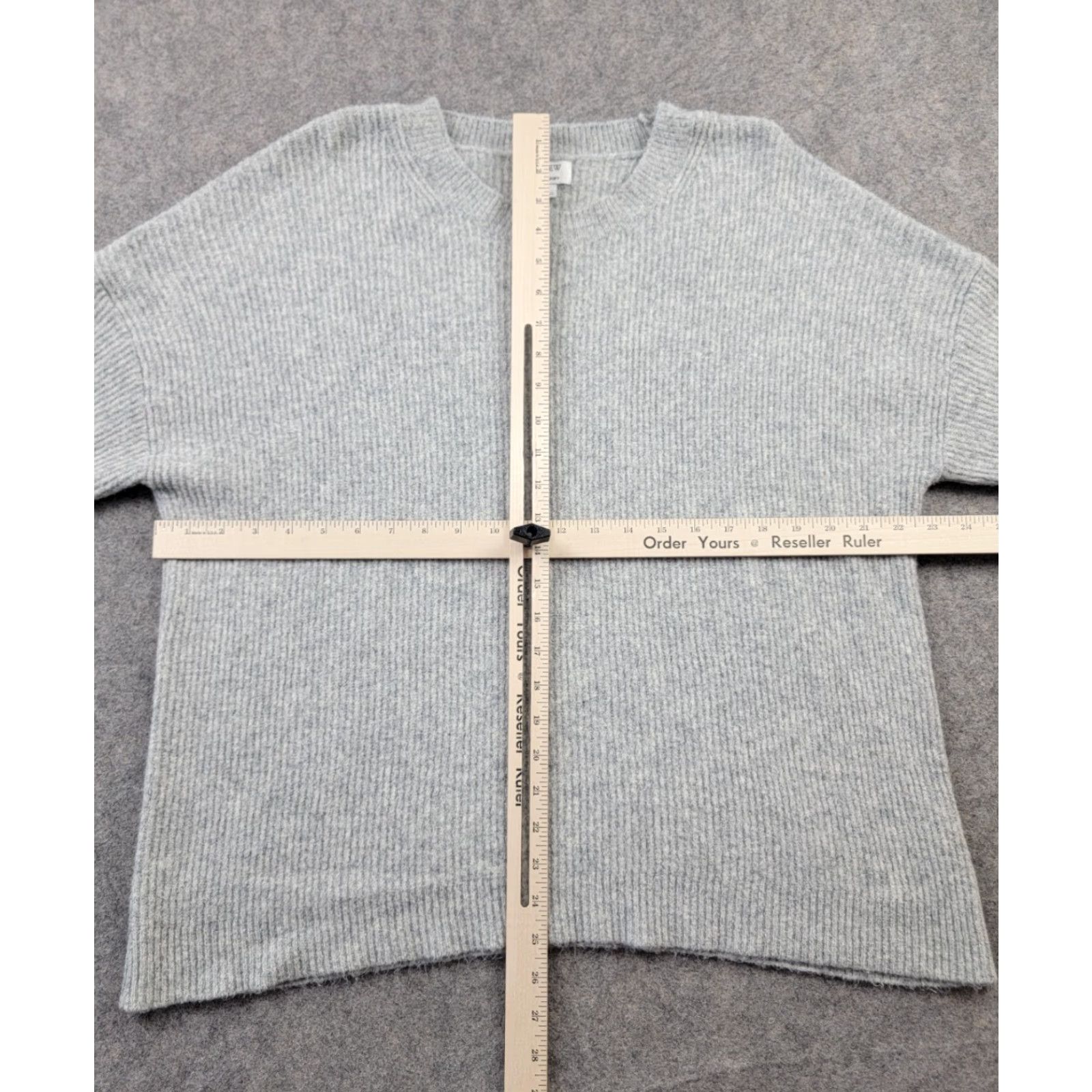 J.Crew J. Crew Sweater Womens Large Gray Ribbed Crewneck Pullover Knit Regular Wool Acrylic Spandex Polyamide Fall Winter Size L / US 10 / IT 46 - 6 Thumbnail