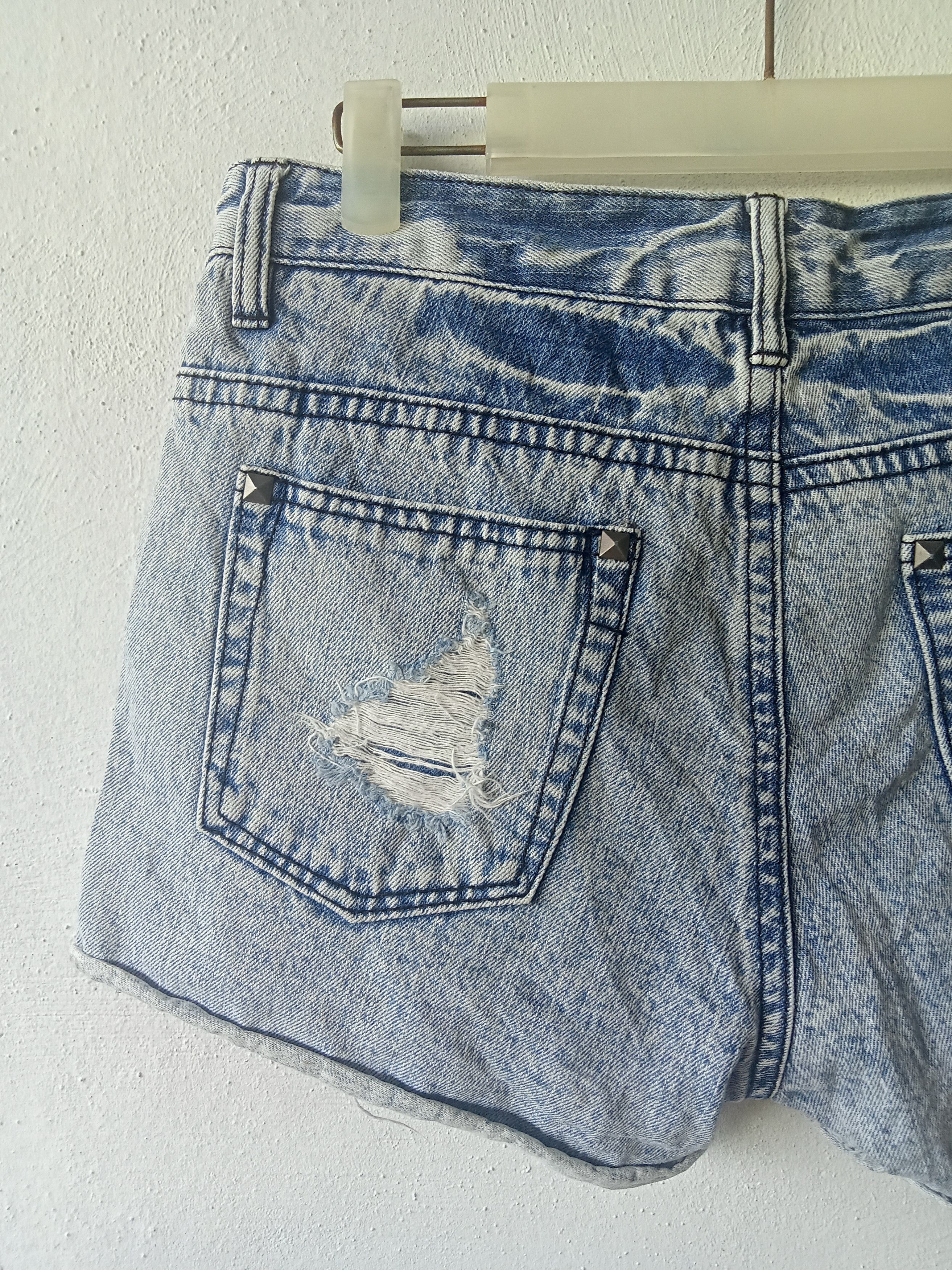 Japanese Brand Japanese Studbutton Distressed Ripped Short Denim Size 29" - 6 Thumbnail