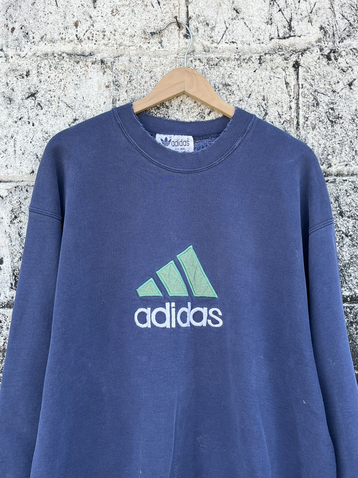 Adidas × Vintage Adidas vintage boxy fit heavy cotton distressed crewneck Size US XXL / EU 58 / 5 - 2 Thumbnail