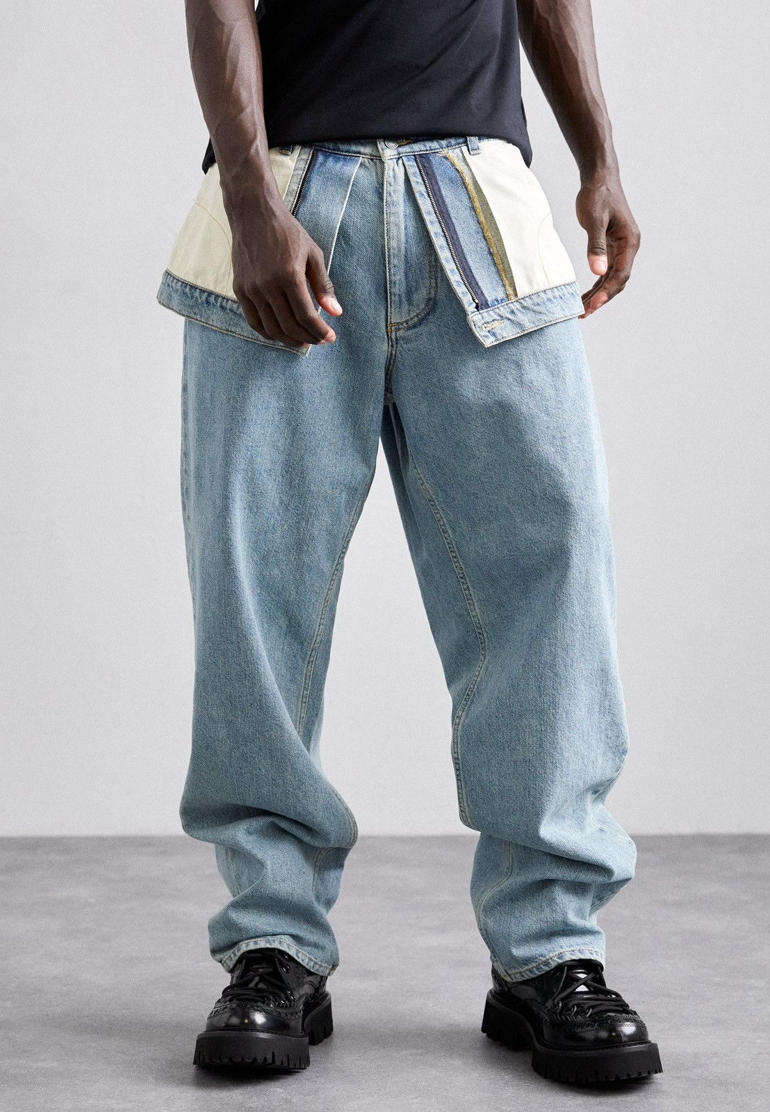 !DS! AW22 Moschino Reversible Pockets Denim Pants