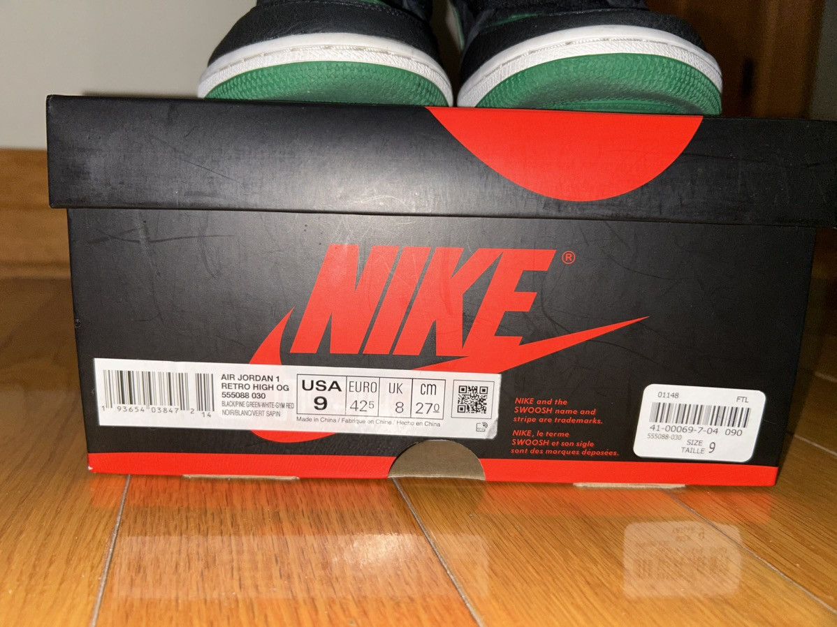 Jordan Brand × Nike Air Jordan 1 Retro High Pine Green Black Size US 9 / EU 42 - 6 Thumbnail