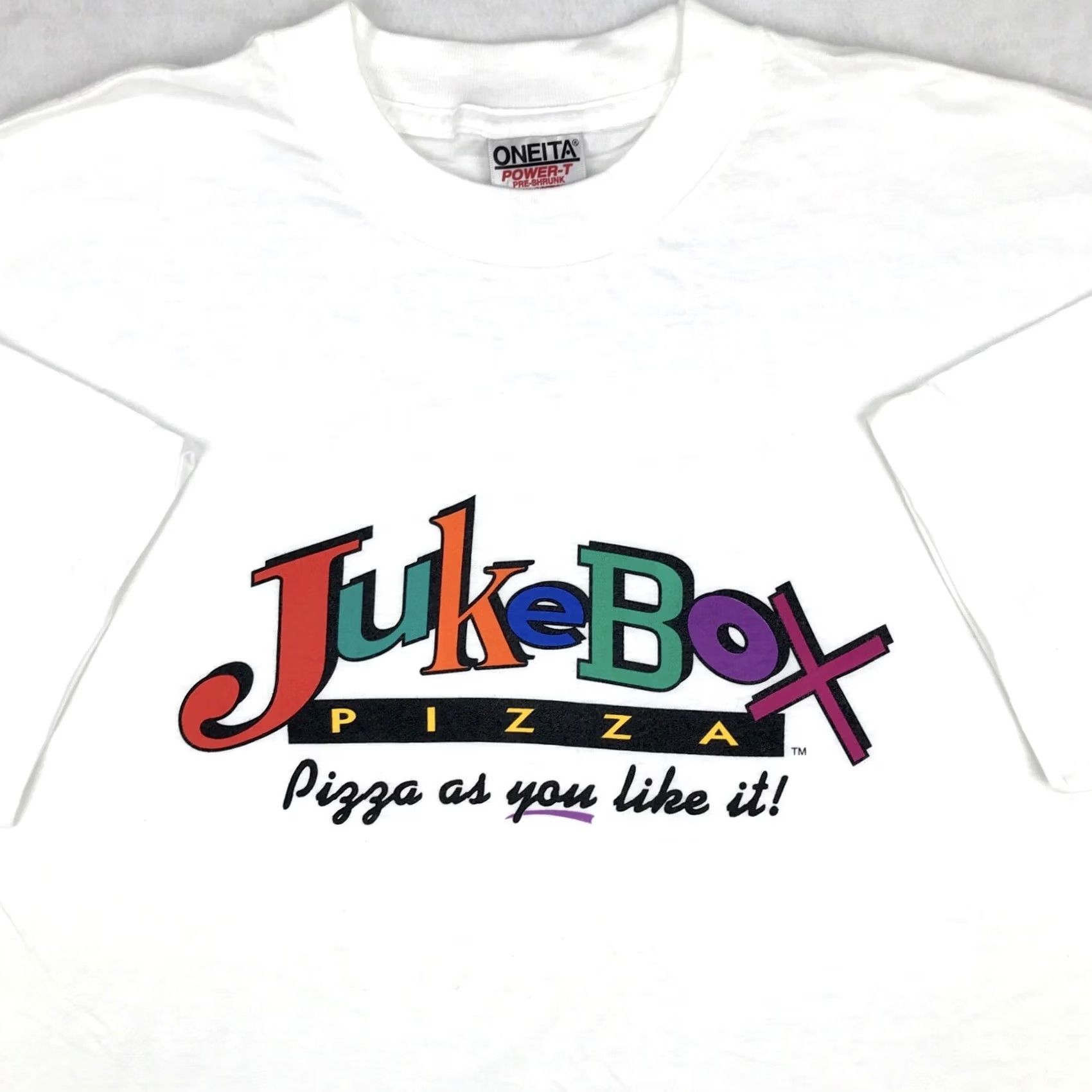 Vintage VINTAGE JUKEBOX PIZZA T-Shirt XL White 80s 90s Mens Oneita NOS Deadstock Jukebox Pizza Waterford Ohio Shirt Size US XL / EU 56 / 4 - 4 Thumbnail