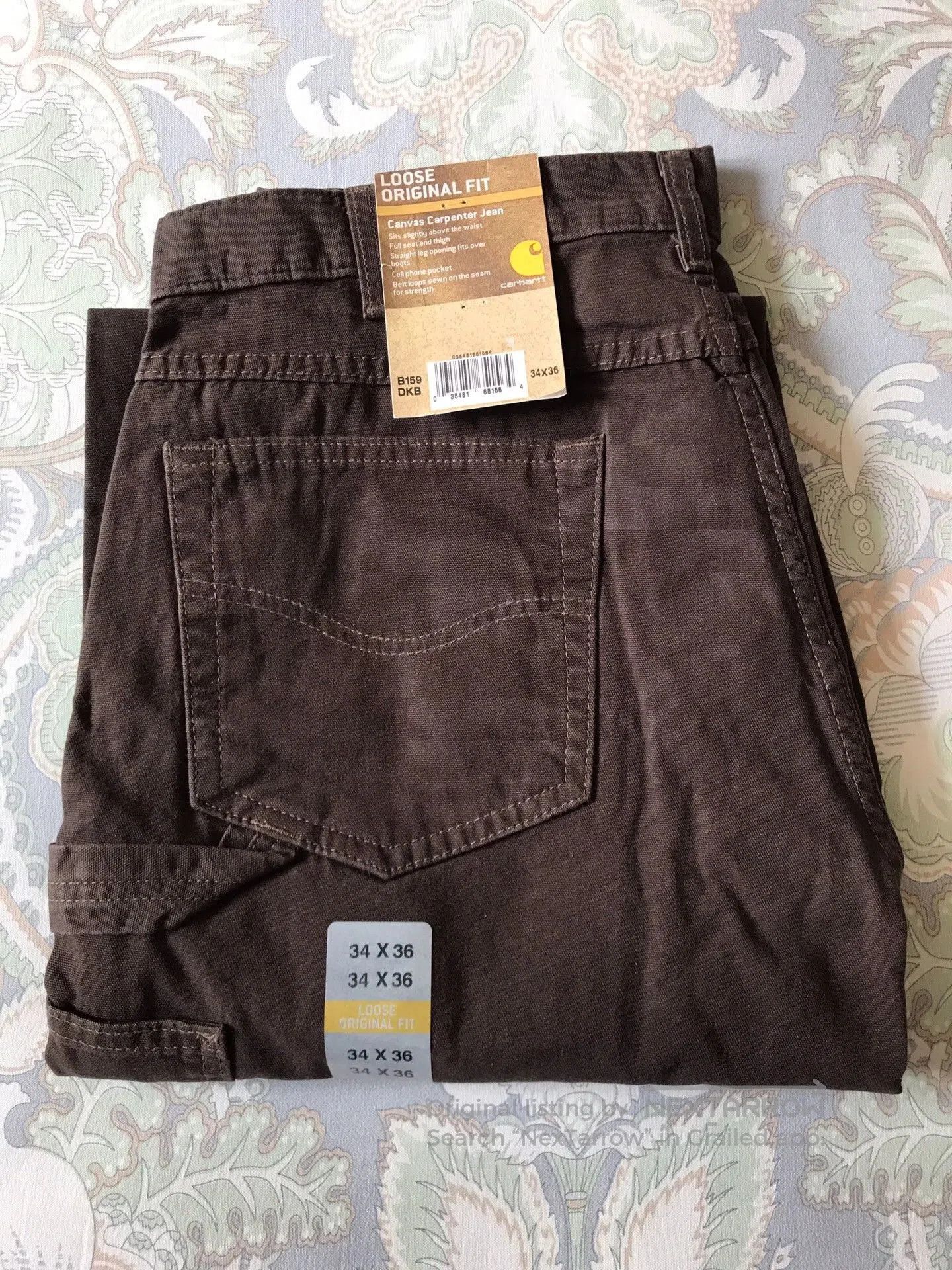 Carhartt Carhartt B159 DKB Canvas Work Pants. Size US 34 / EU 50 - 1 Thumbnail