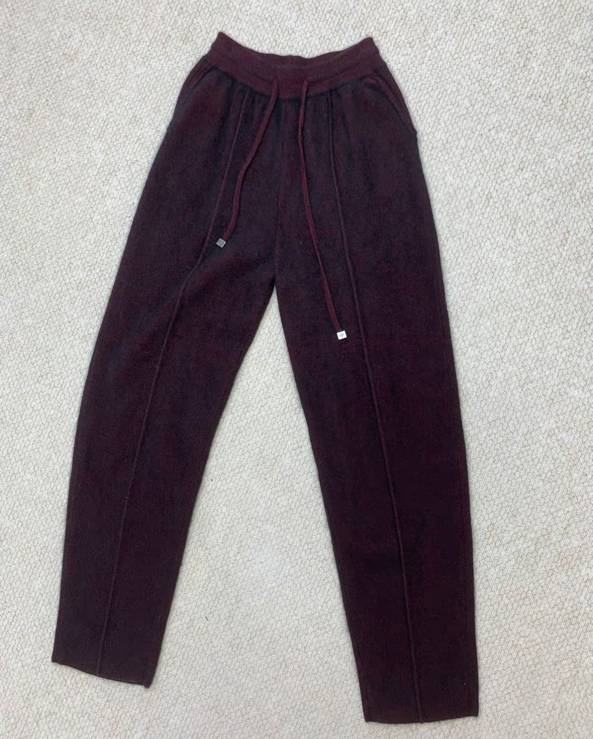LORO PIANA Dark Red Wool & Cashmere Blend Jogger Pants