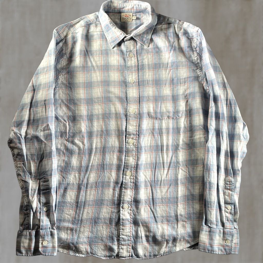 Faherty Faherty Shirt Mens Large Blue Plaid Long Sleeve Button-Up Shirt Size US L / EU 52-54 / 3 - 1 Thumbnail