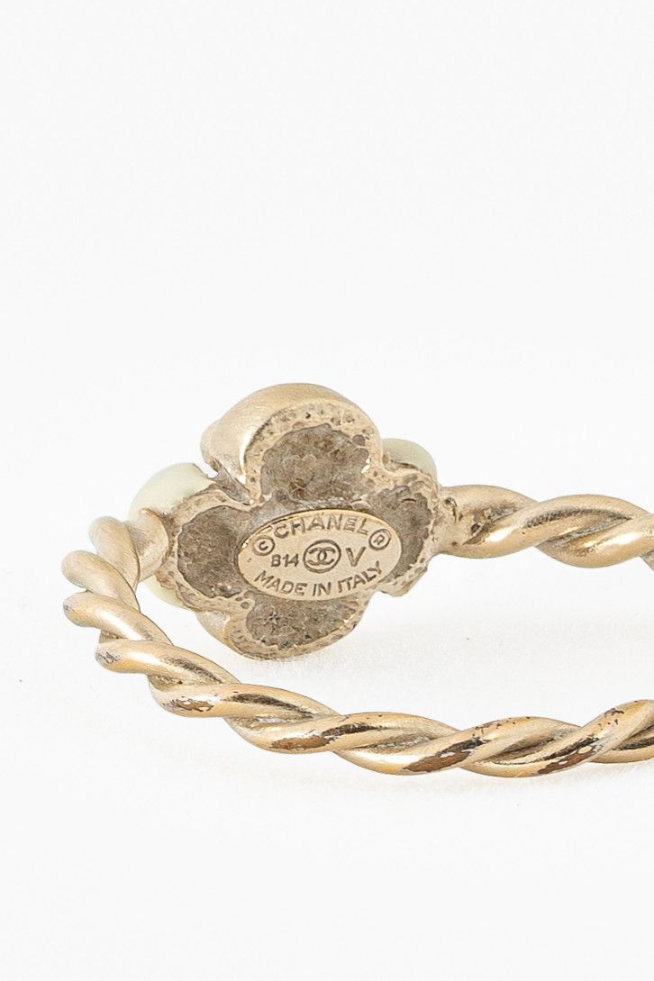 Chanel Chanel Gold-Tone Camellia Braided Ring Size ONE SIZE - 4 Thumbnail