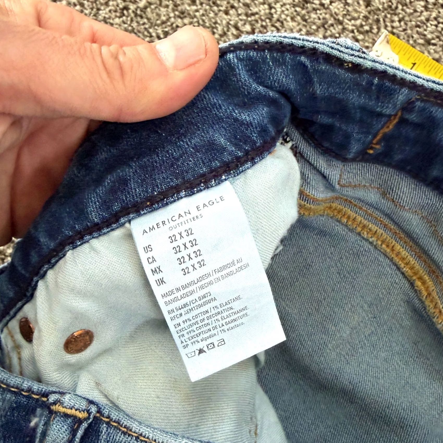 American Eagle Outfitters American Eagle Original Straight Jeans Men’s 32x31 Blue Next Level Flex Denim Size US 32 / EU 48 - 7 Thumbnail