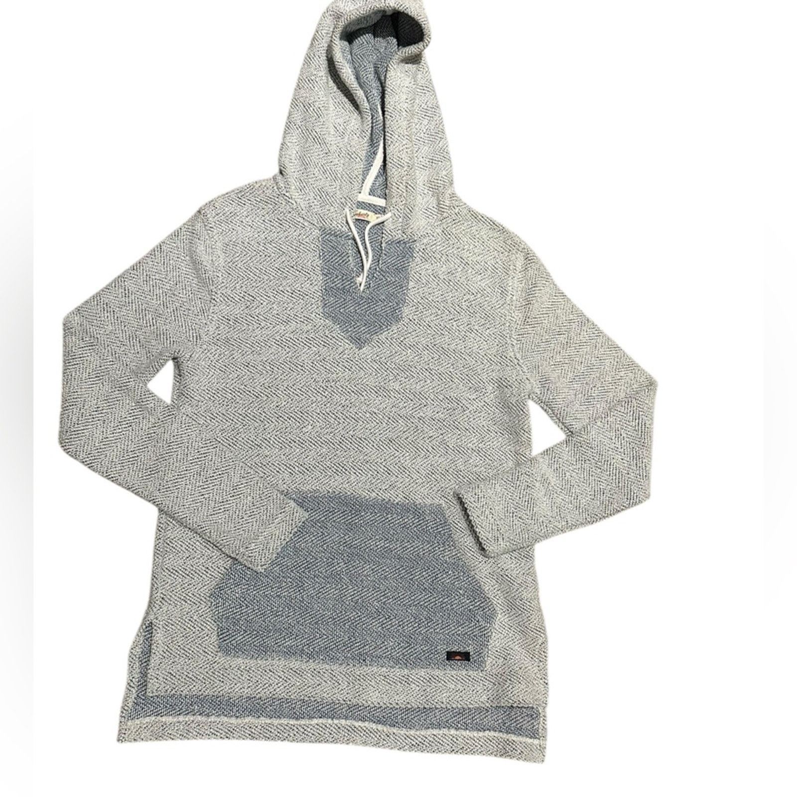 Faherty Faherty XS Blue & White Tweed Texture Hoodie Pullover Shirt Size US XS / EU 42 / 0 - 1 Thumbnail