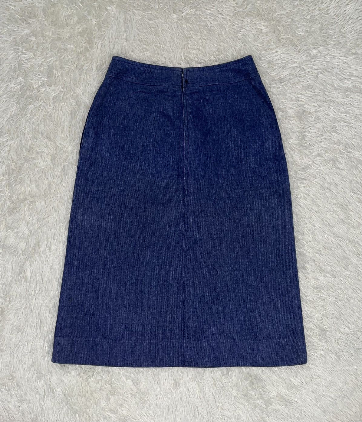 Celine Vintage Celine Paris Denin Midi Skirt Size 24" / US 00 / IT 34 - 4 Thumbnail