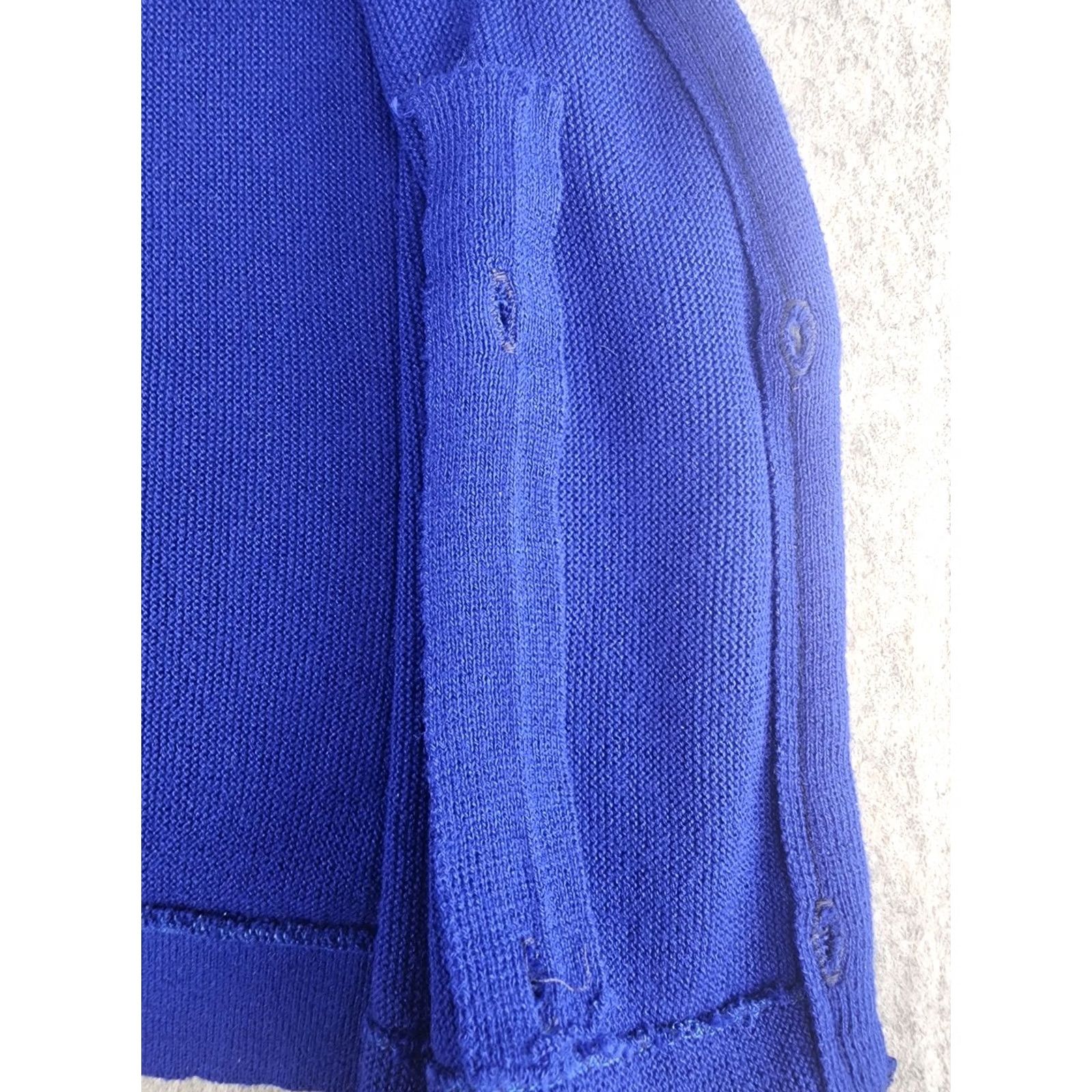 Vintage VINTAGE Glen Dee Sweater Large Blue Alpaca Wool Blend Knit Cardigan Rockabilly Hipster 1960s Size US L / EU 52-54 / 3 - 3 Thumbnail
