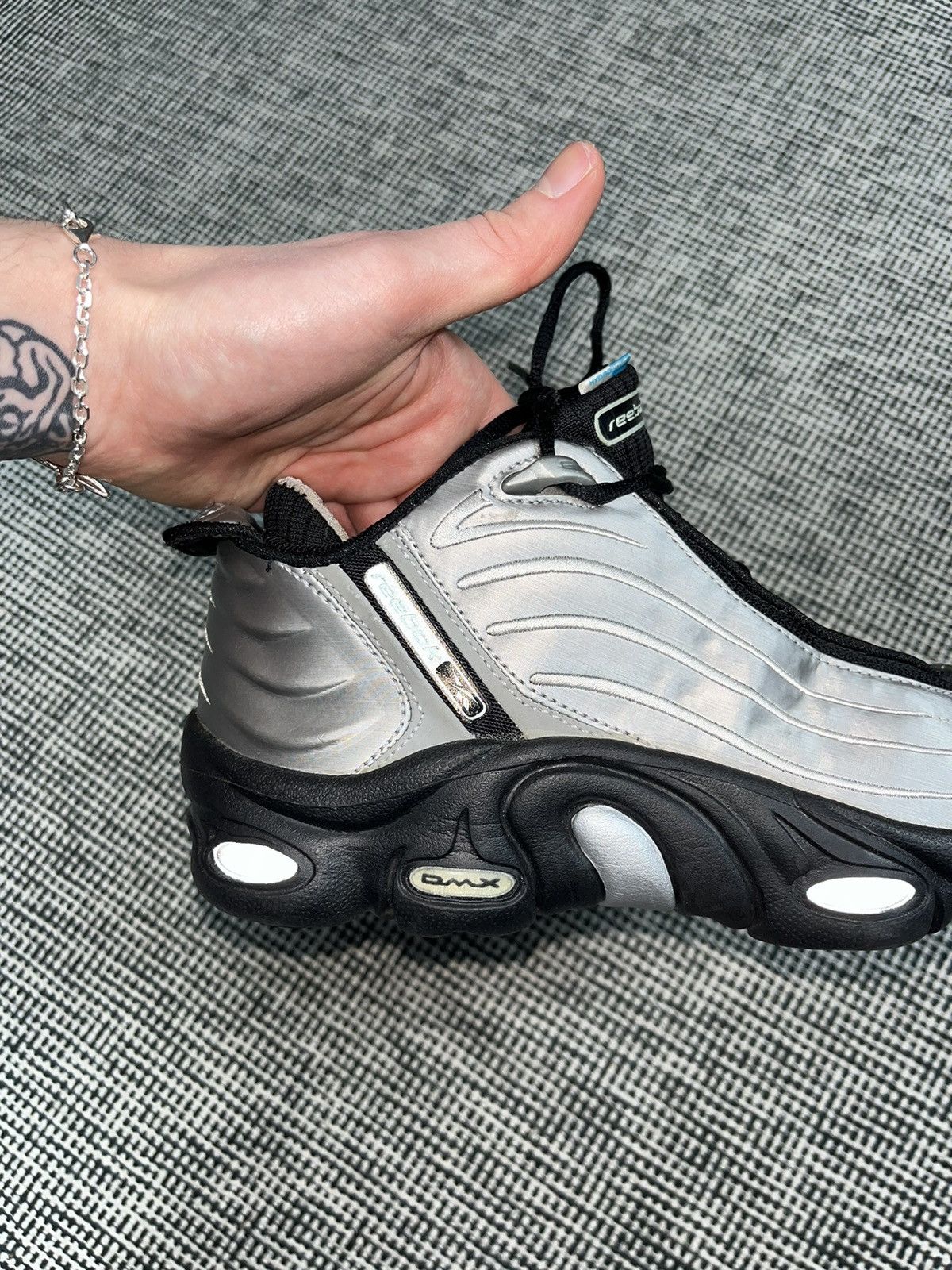 Reebok rare vintage Reebok DMX silver sneakers hi tops y2k Size US 8 / IT 38 - 13 Thumbnail
