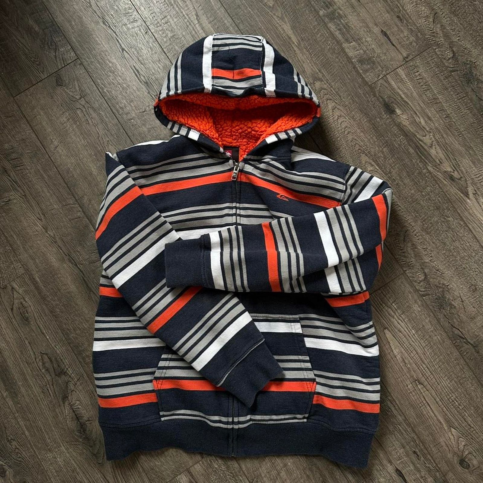 Quiksilver × Vintage Vintage Y2K 00s Quiksilver Striped Zip Up Hoodie Sweatshirt Size US XS / EU 42 / 0 - 2 Thumbnail