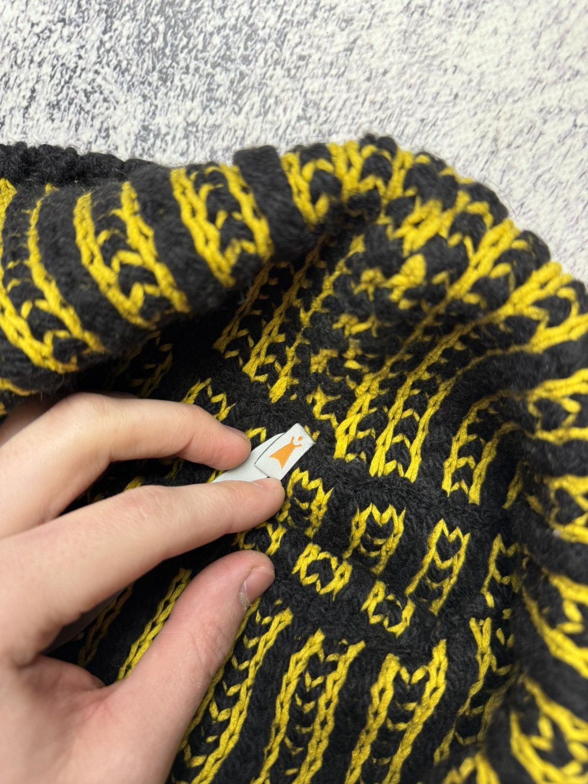 Cop Copine Cop. Copine Black/Yellow Chunky Knit Turtleneck Sweater Size ONE SIZE - 14 Thumbnail