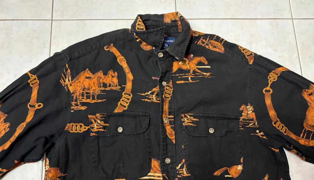 Polo Ralph Lauren Vintage Polo Ralph Lauren Fullprint Button Up Shirt Size US L / EU 52-54 / 3 - 9 Thumbnail