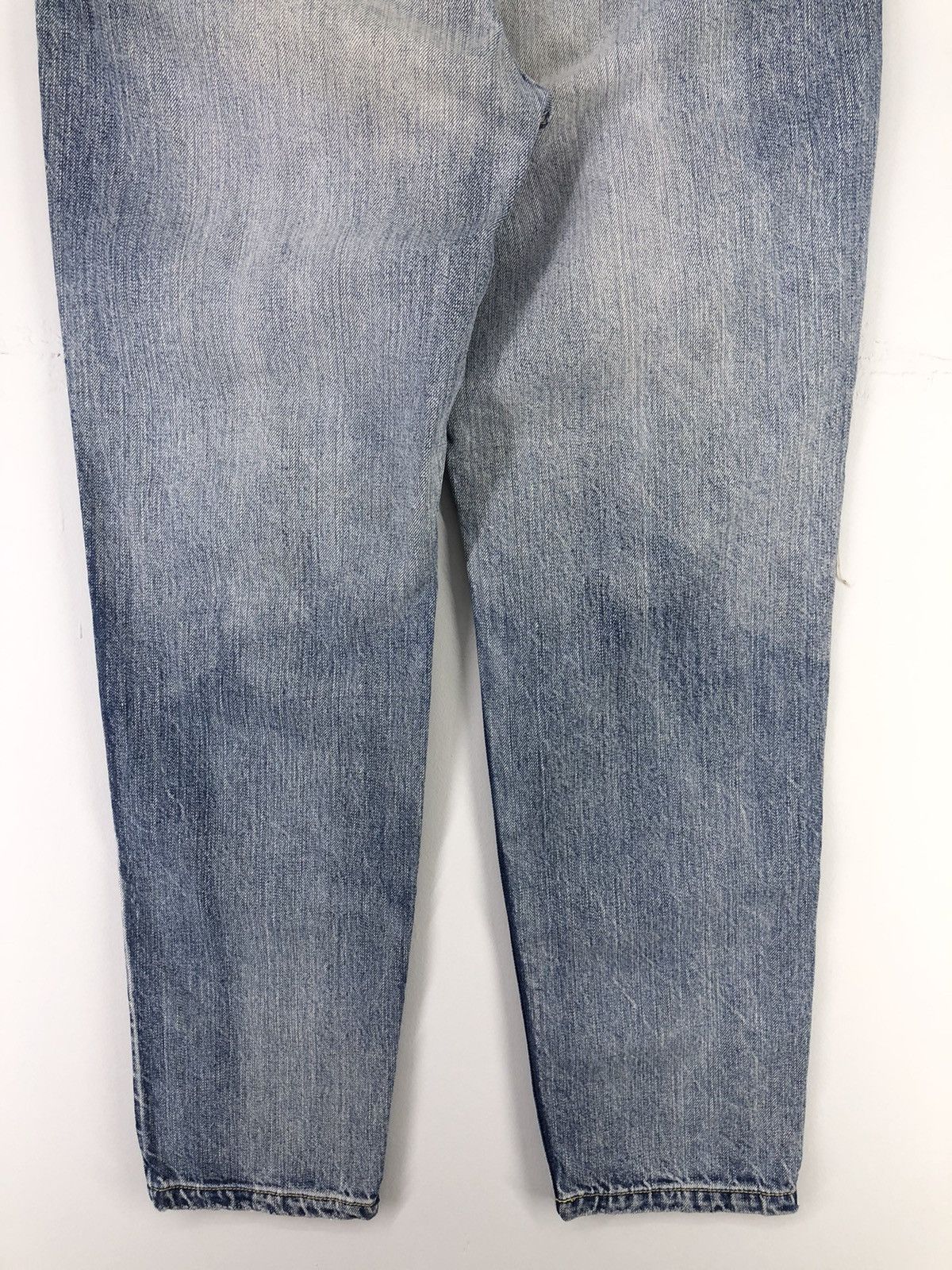 Japanese Brand Rodeo Crowns Back Ribbon Distressed Faded Blue Jeans Size 31" - 18 Thumbnail