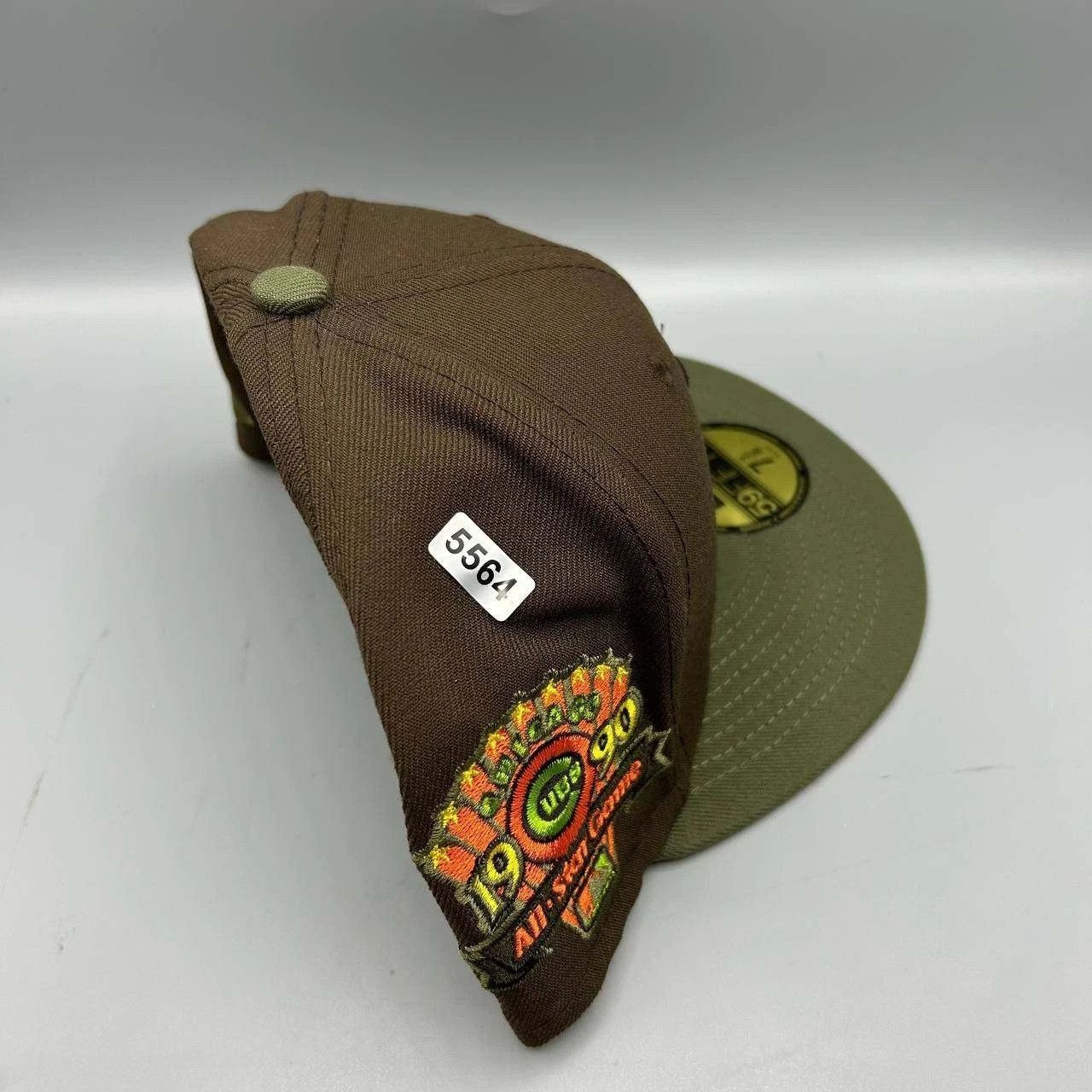 New Era Chicago Cubs Hat Men 7 3/8 Brown Green MLB Fitted Cap New Size ONE SIZE - 9 Thumbnail