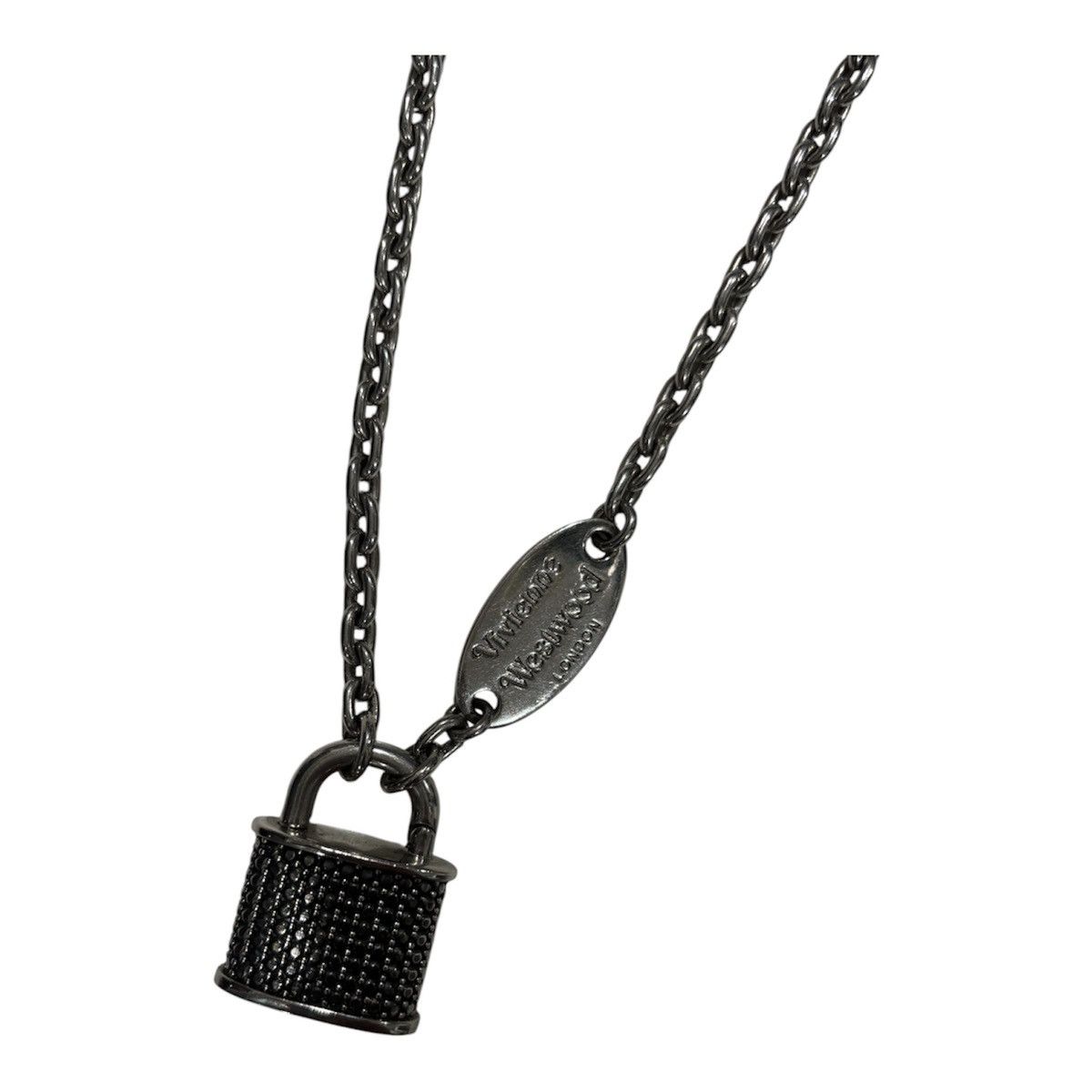 Vivienne Westwood Vivienne Westwood Man. Puck Padlock Necklace Ruthenium Black Size ONE SIZE - 4 Thumbnail