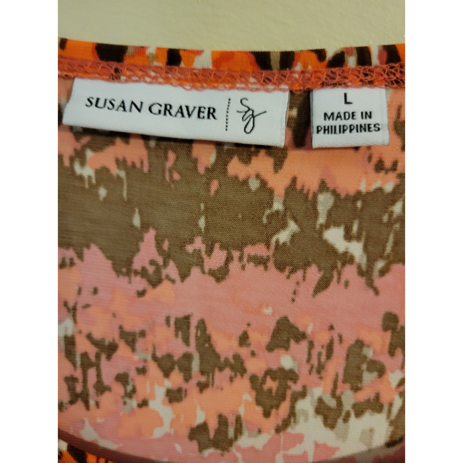 Other Susan Graver Peach Flowered Dress L Size L / US 10 / IT 46 - 5 Thumbnail