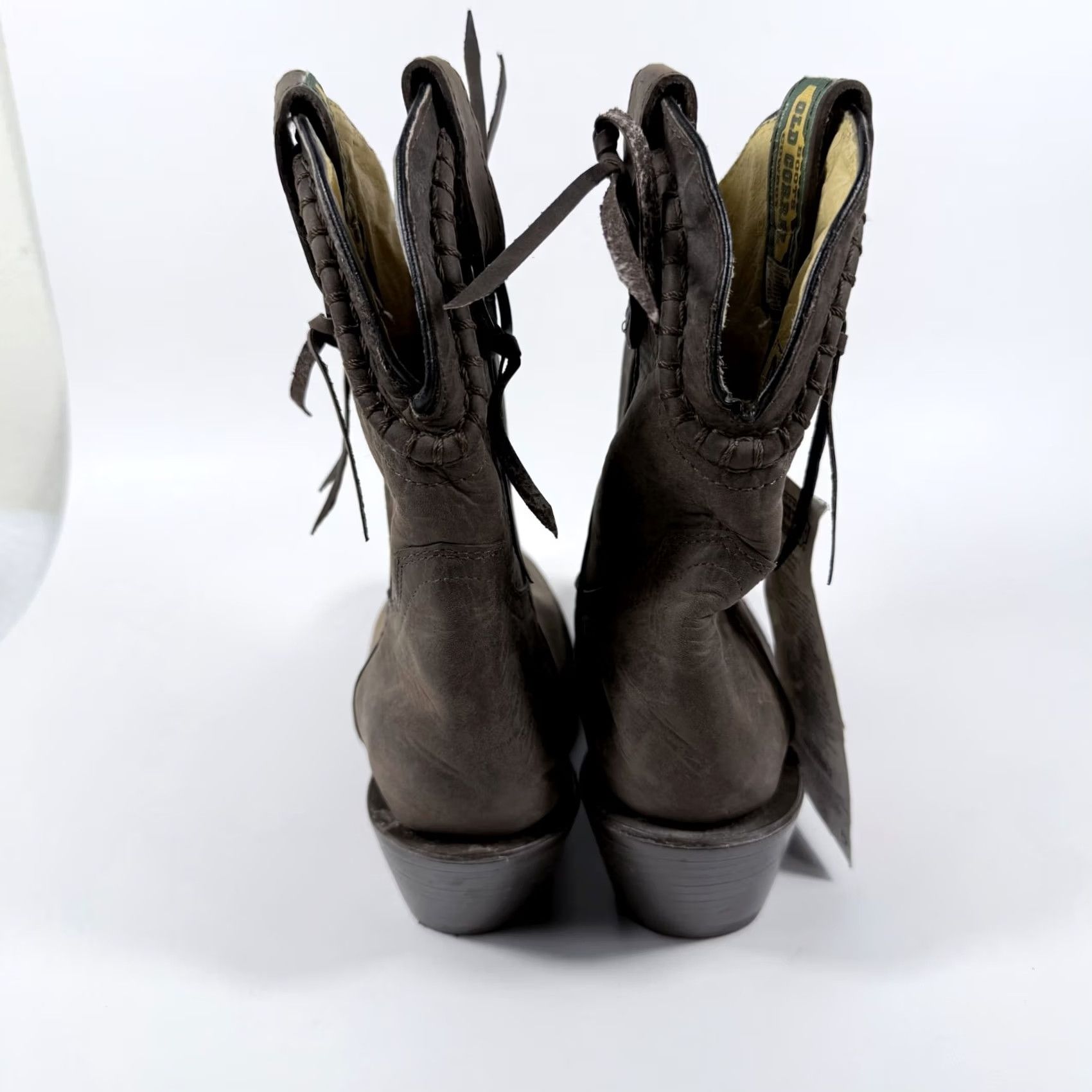 Vintage Old Corral Boots Women Brown Leather Pull On Round Toe Western - 7.5 Boots Size US 8 / IT 38 - 4 Thumbnail