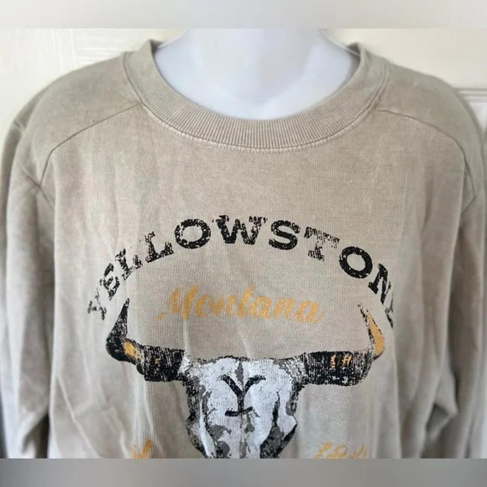 Other Yellowstone Dutton Ranch Skull Western Sweatshirt Beige SzXL Size M / US 6-8 / IT 42-44 - 4 Thumbnail