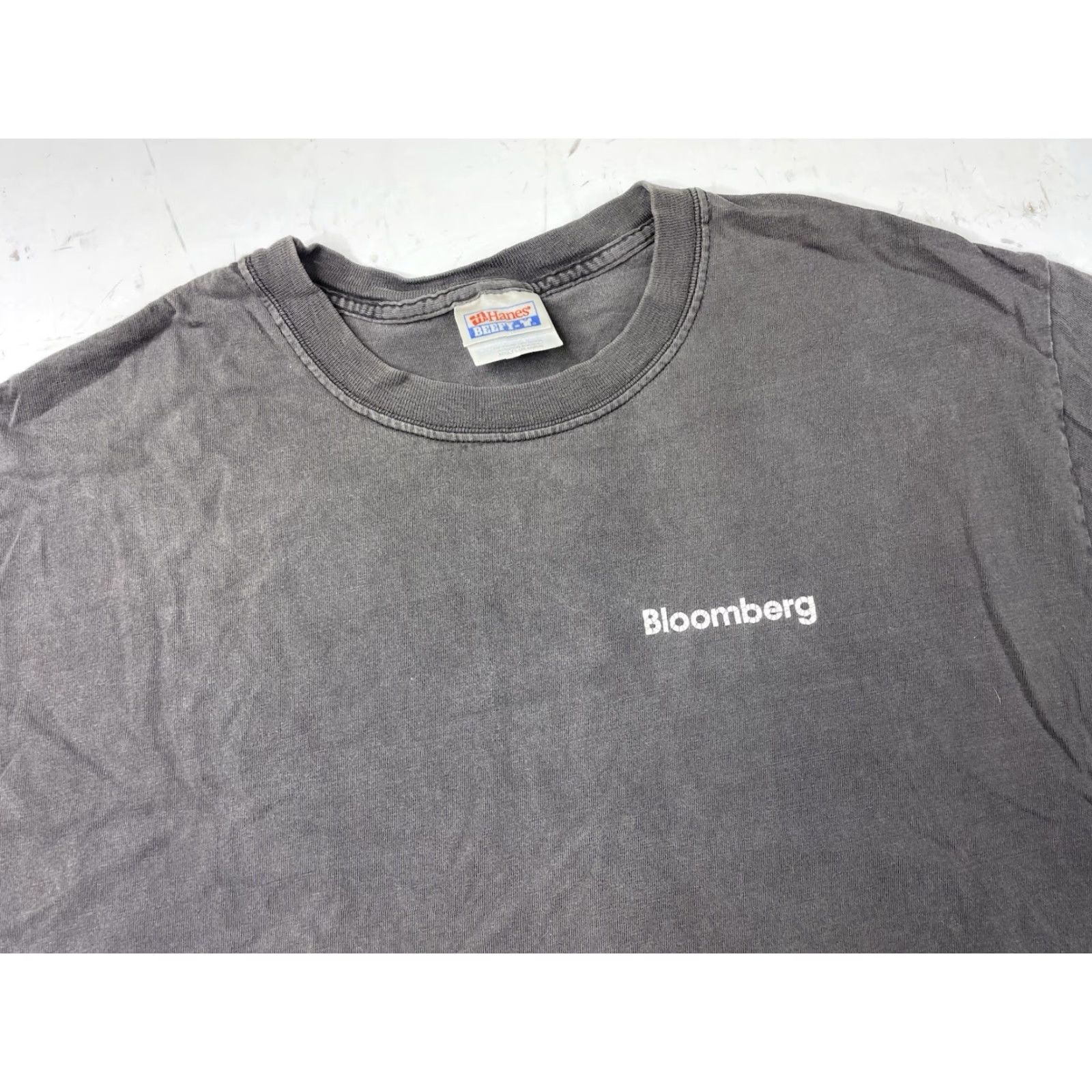 Hanes VINTAGE Bloomberg T Shirt Mens Large Black Faded Trading Finance Internet Tech Hanes Beefy-T 90s Mens Size US L / EU 52-54 / 3 - 2 Thumbnail