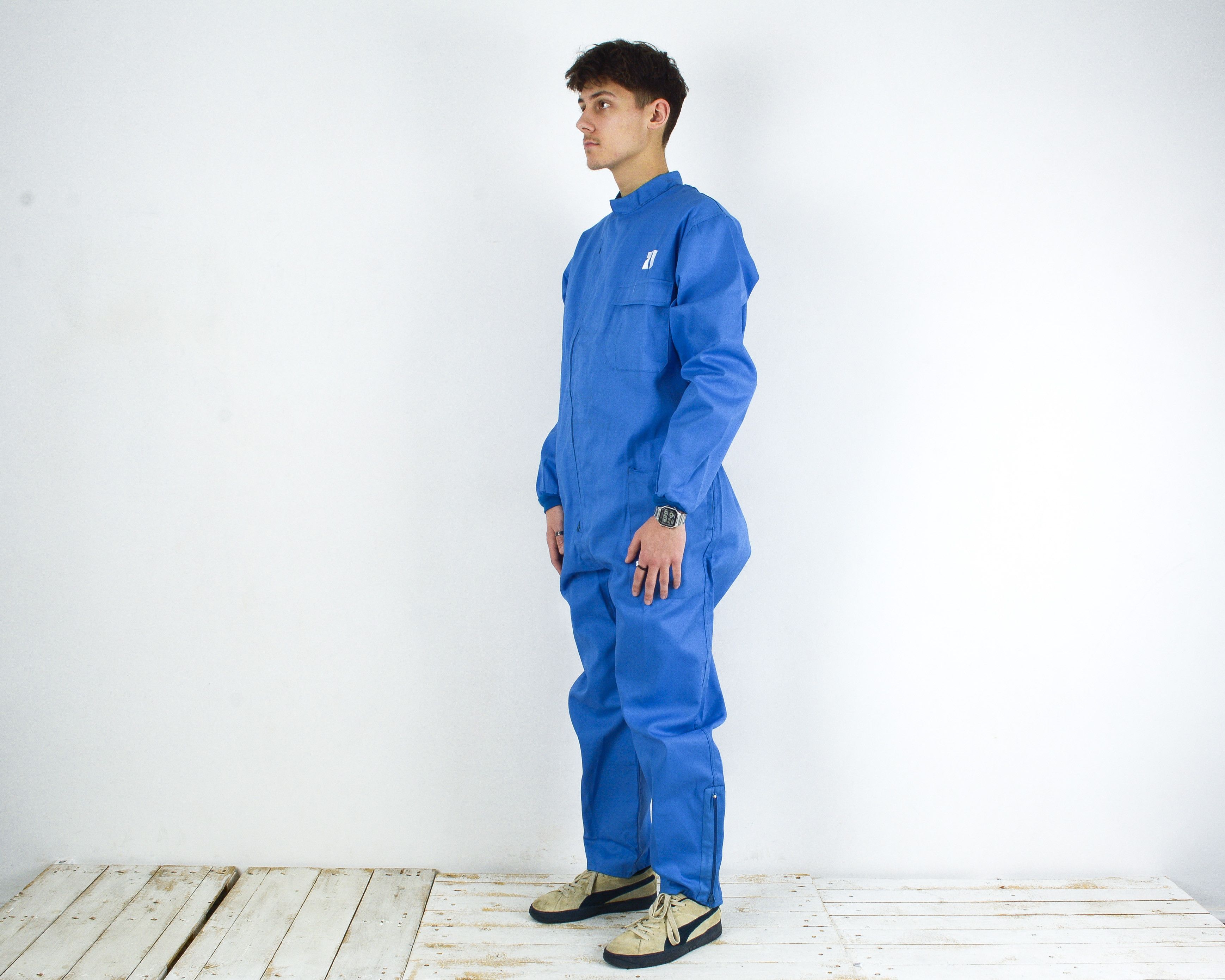 Japanese Brand ITURRI Crispy Cotton Overalls UK 42 US Boilersuit Jumpsuit L Size US 36 / EU 52 - 2 Thumbnail