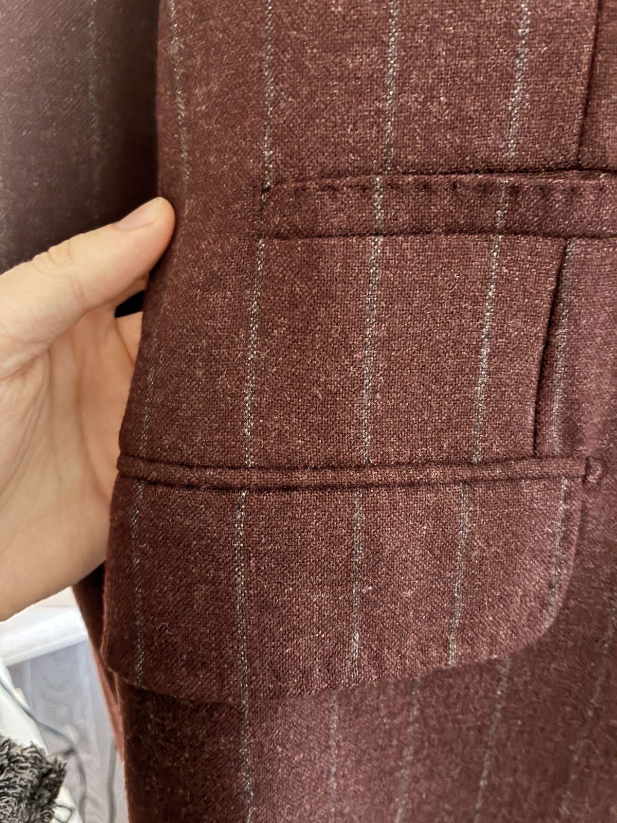 Brunello Cucinelli Brunello cucinelli burgundy double breasted wool suit it 52 Size 40R - 4 Thumbnail
