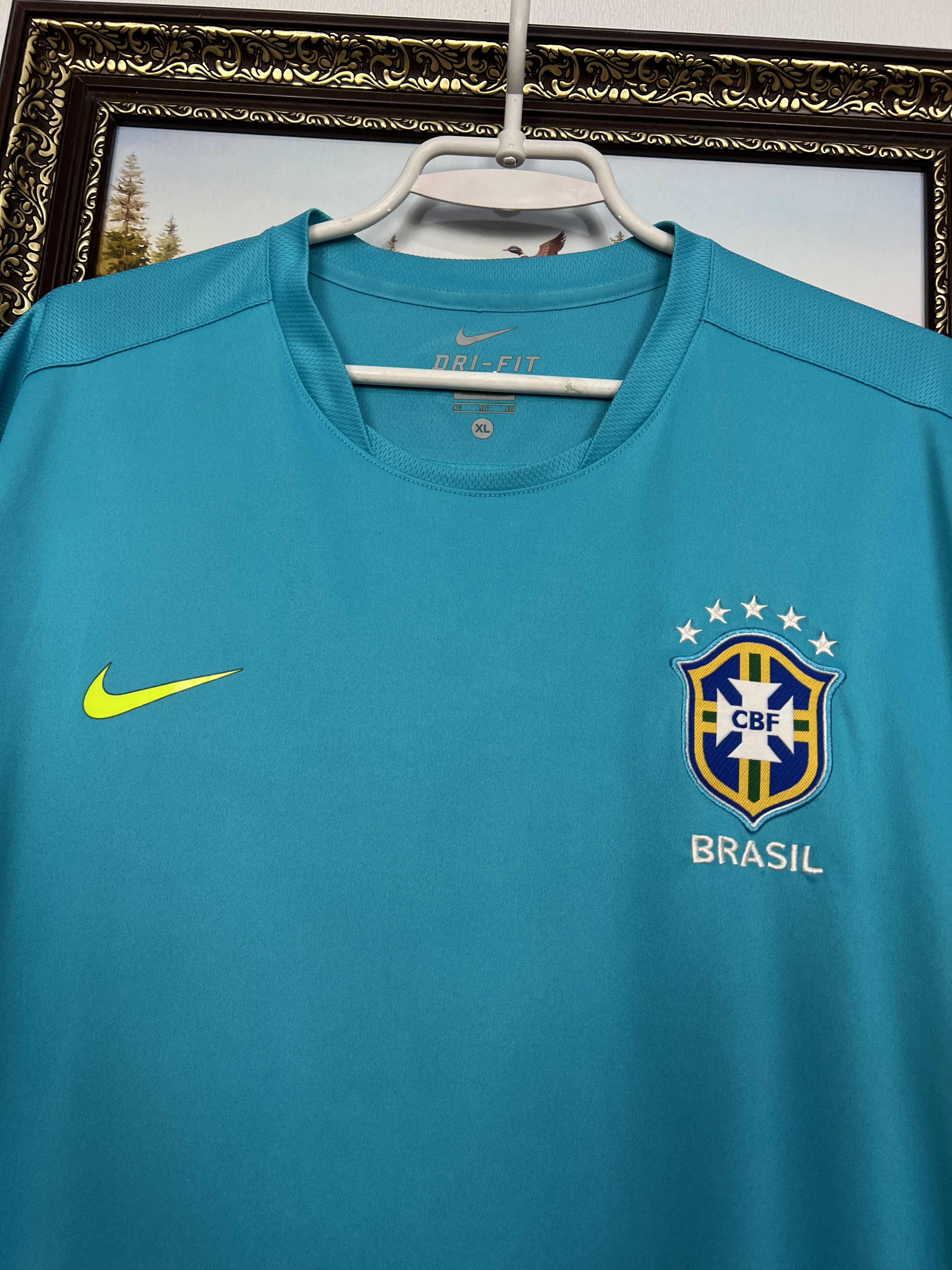 Nike Vintage Brazil Football Shirt Soccer Train Jersey Trikot Size US XL / EU 56 / 4 - 3 Thumbnail