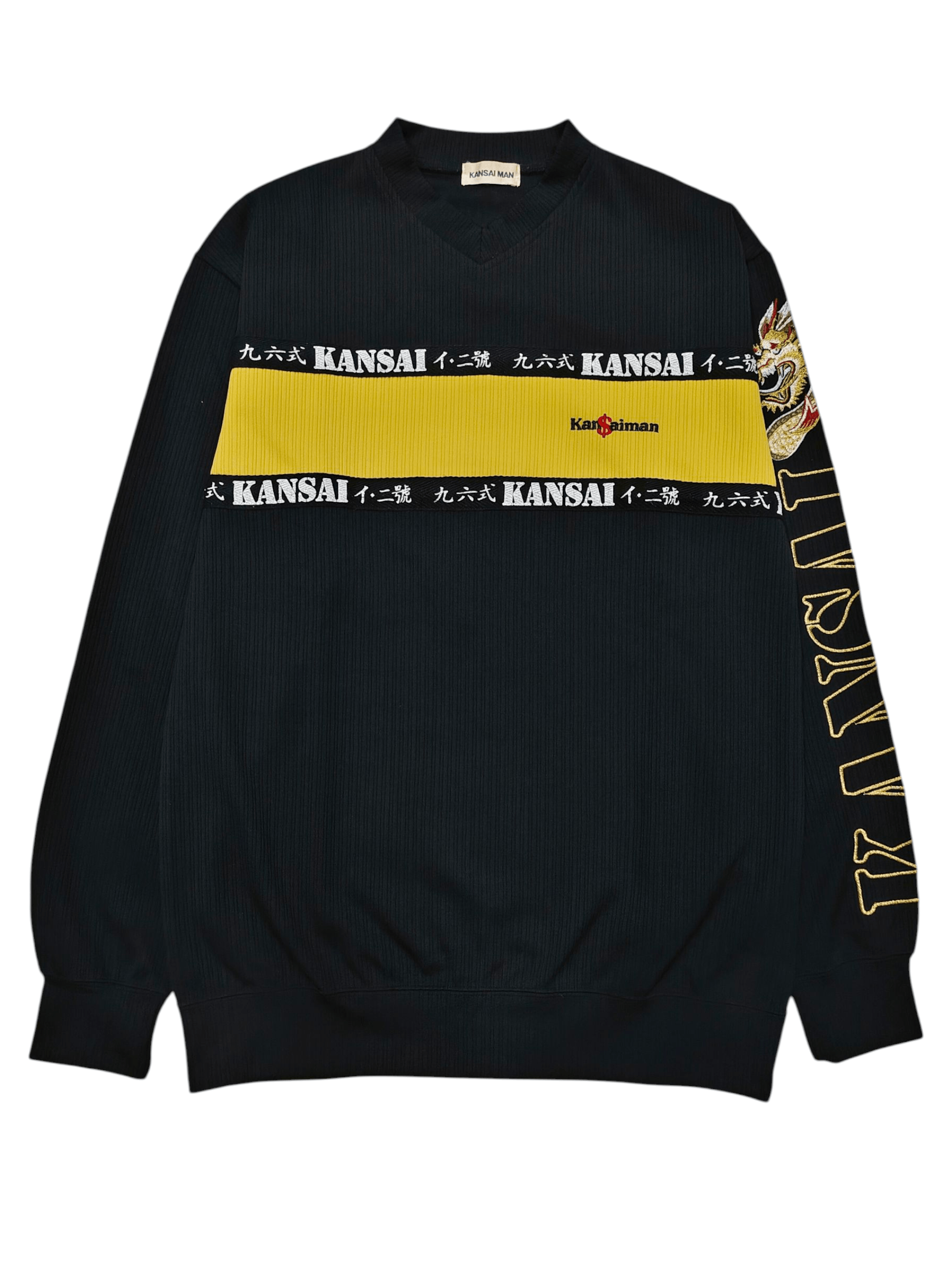 Kansai Yamamoto 90s Kansai Man Archive- Dragon Embroidery Ribbed Long Sleeve Size US M / EU 48-50 / 2 - 2 Thumbnail