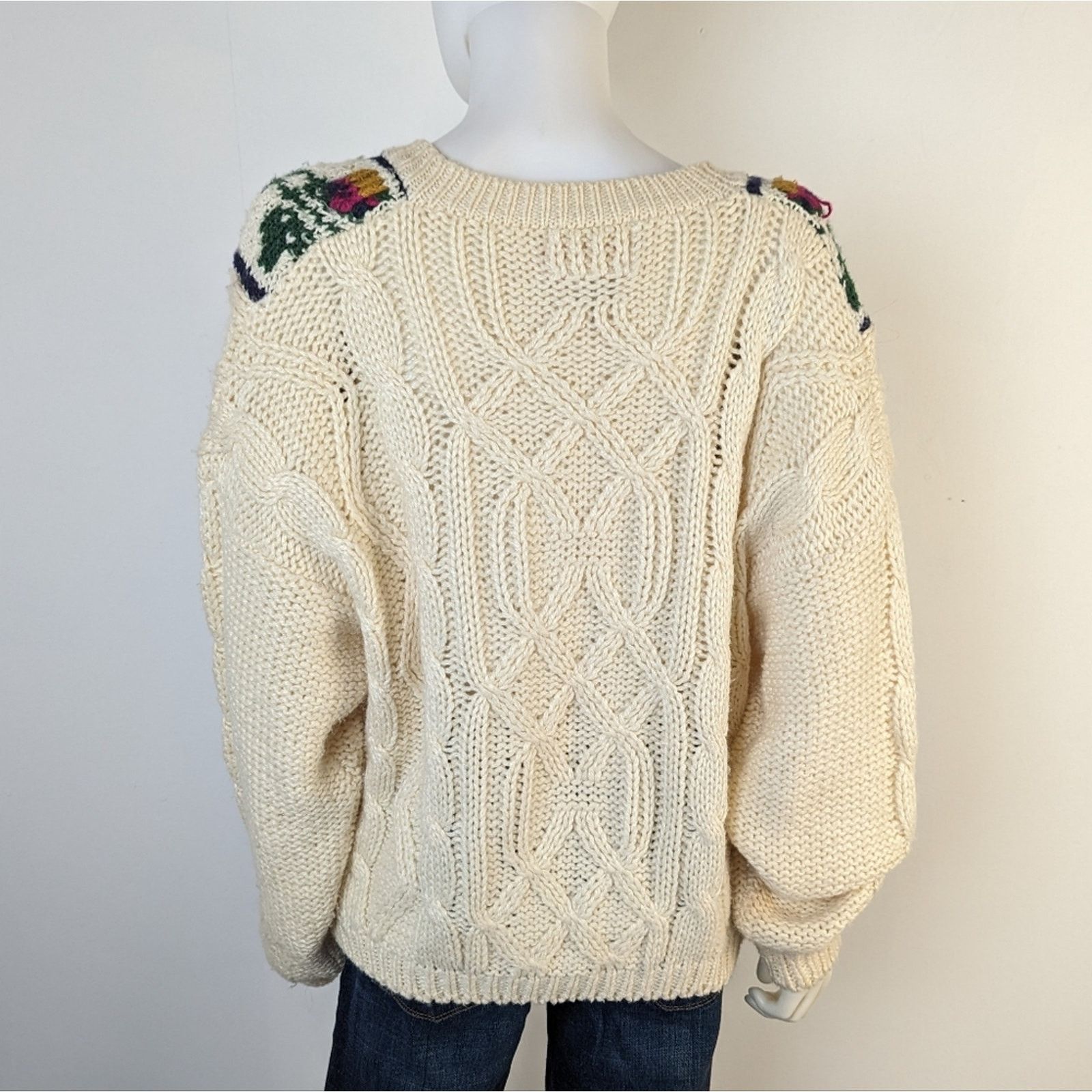 Vintage Vintage Ivy Wear Hand Knit Cottagecore Cardigan Sweater Size L / US 10 / IT 46 - 3 Thumbnail