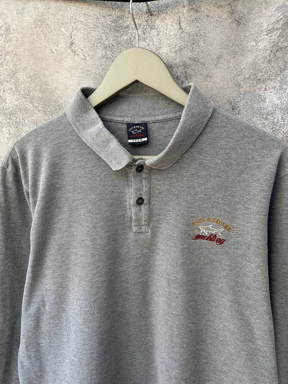 Paul & Shark Paul Shark Polo Long Sleeve T-Shirt Gray Logo Collar Size US L / EU 52-54 / 3 - 5 Thumbnail