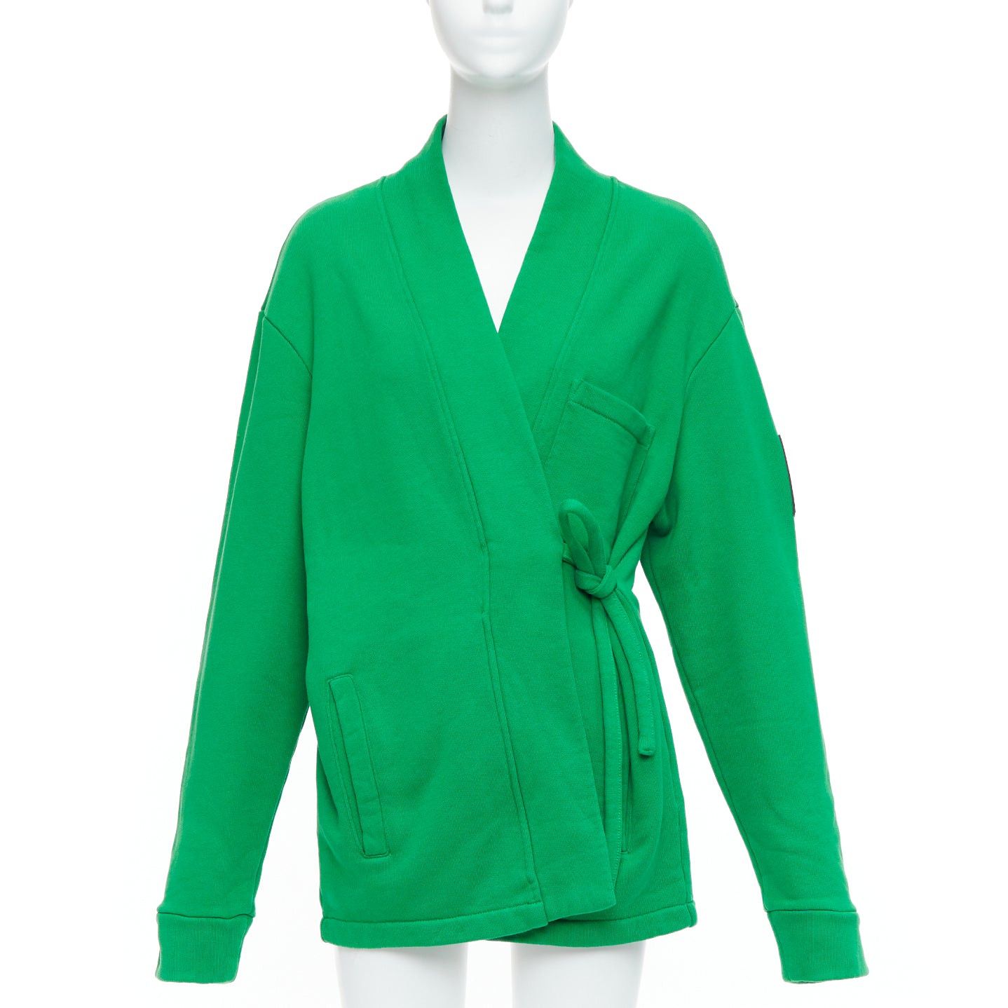 Ambush Design AMBUSH WKSP Kimono Sweatshirt green cotton black rubber logo sleeve tie jacket S Size S / US 4 / IT 40 - 1 Thumbnail