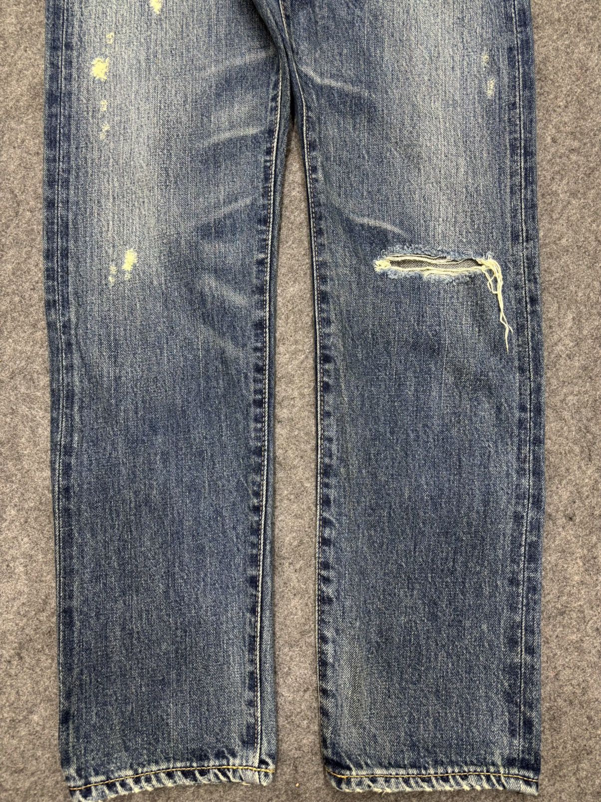Japanese Brand 💥Insane💥GOA Japan Rare Sick Distressed Selvedge Denim F671 Size US 29 - 4 Thumbnail