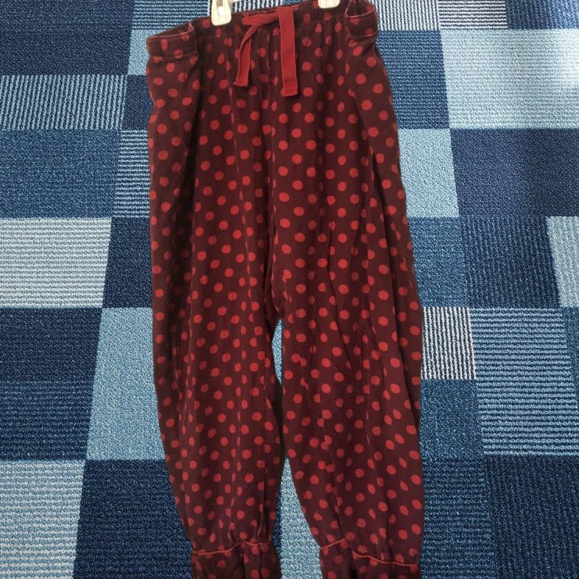 Lands' End Lands' End Womens Pajama Pants Regular Size L 14-16 Red Polka Dot Cotton Elastic Waist Lounge Pajama Pants Size 36" / US 14 / IT 50 - 1 Thumbnail