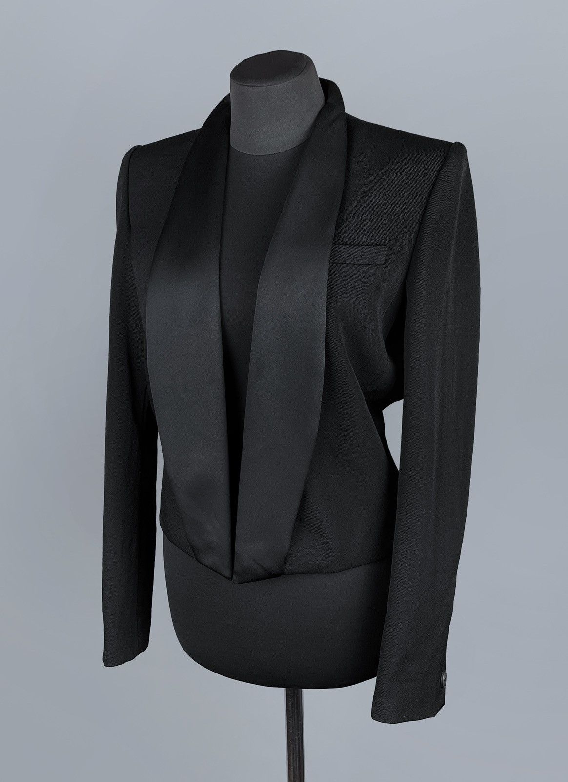 Isabel Marant Women's ISABEL MARANT Satin Trimmed Wool Cropped Jacket 38 Size XS / US 0-2 / IT 36-38 - 9 Thumbnail