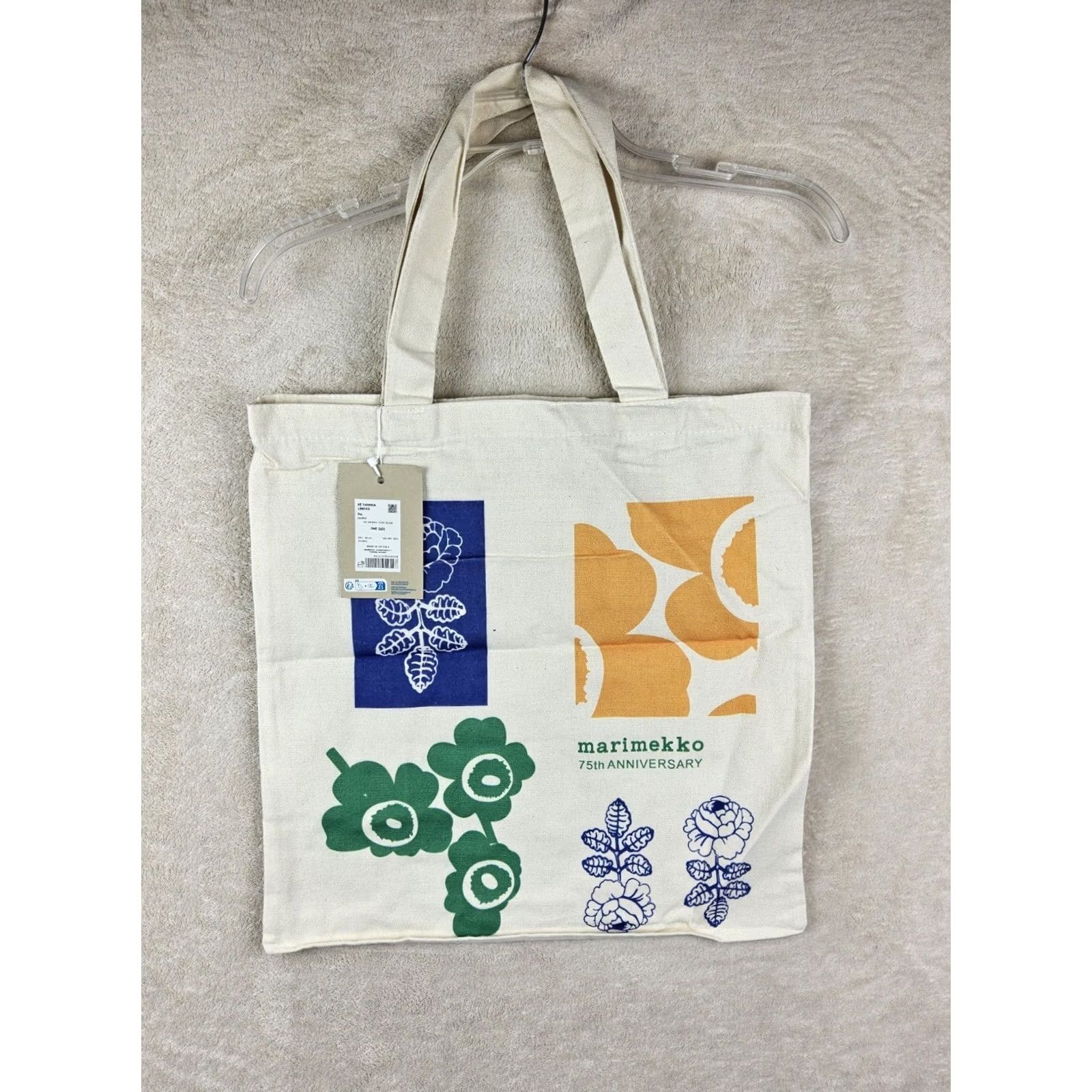 Marimekko Marimekko AE Vankka 75th Anniversary Limited Kioski Tote Bag Multicolor Canvas Tote Unisex Adults 16x17in Size ONE SIZE - 5 Thumbnail