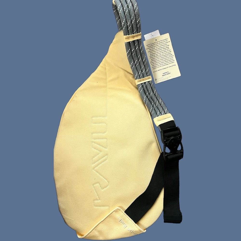KAVU NWT KAVU Rope Sling Canvas Crossbody Bag Sack Yellow Vanilla Cake Yellow Women Medium Crossbody Bag Size ONE SIZE - 1 Thumbnail