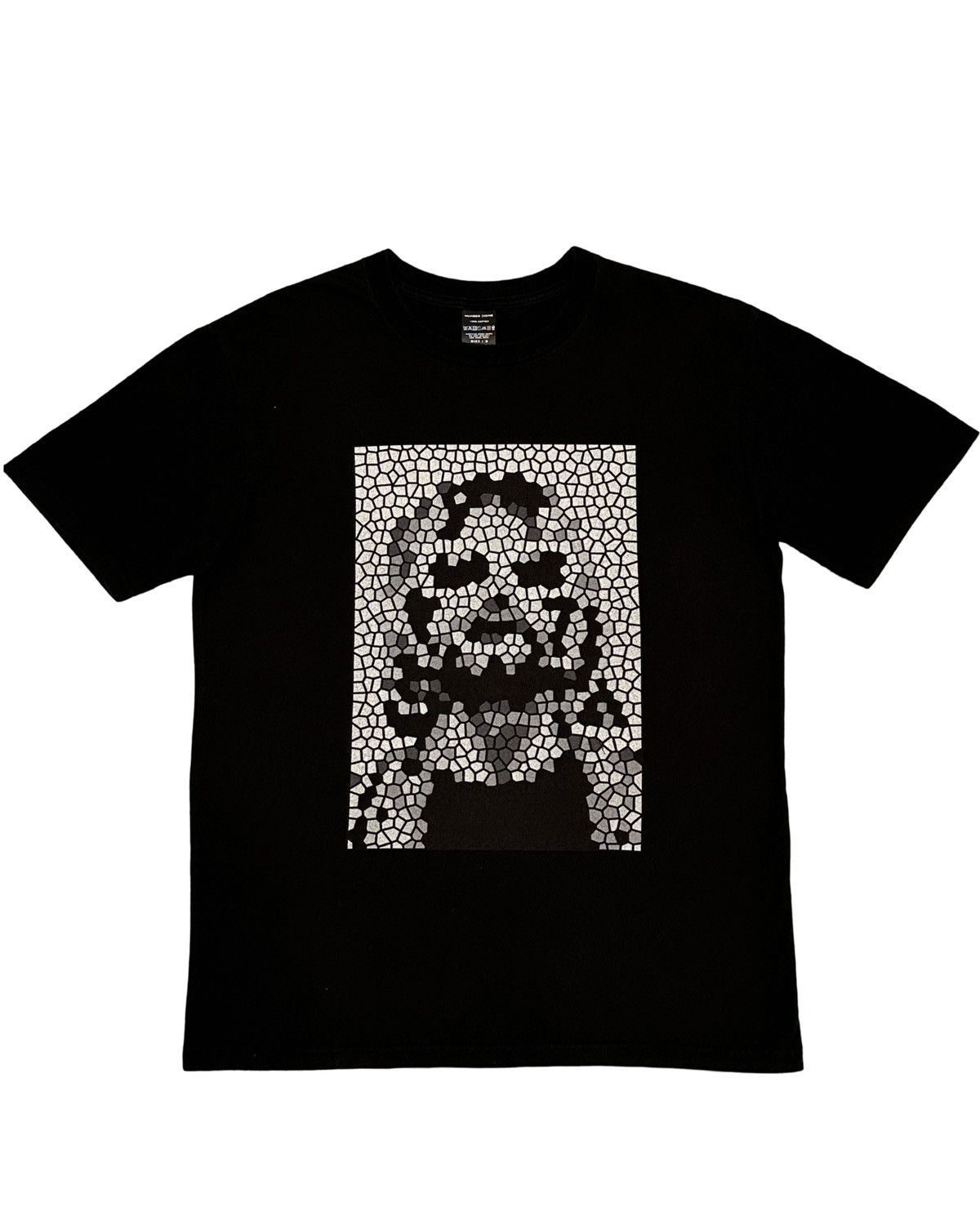 image of Number N Ine Number (N)Ine Kurt Cobain Mosaic Black Tee Size 3, Men's