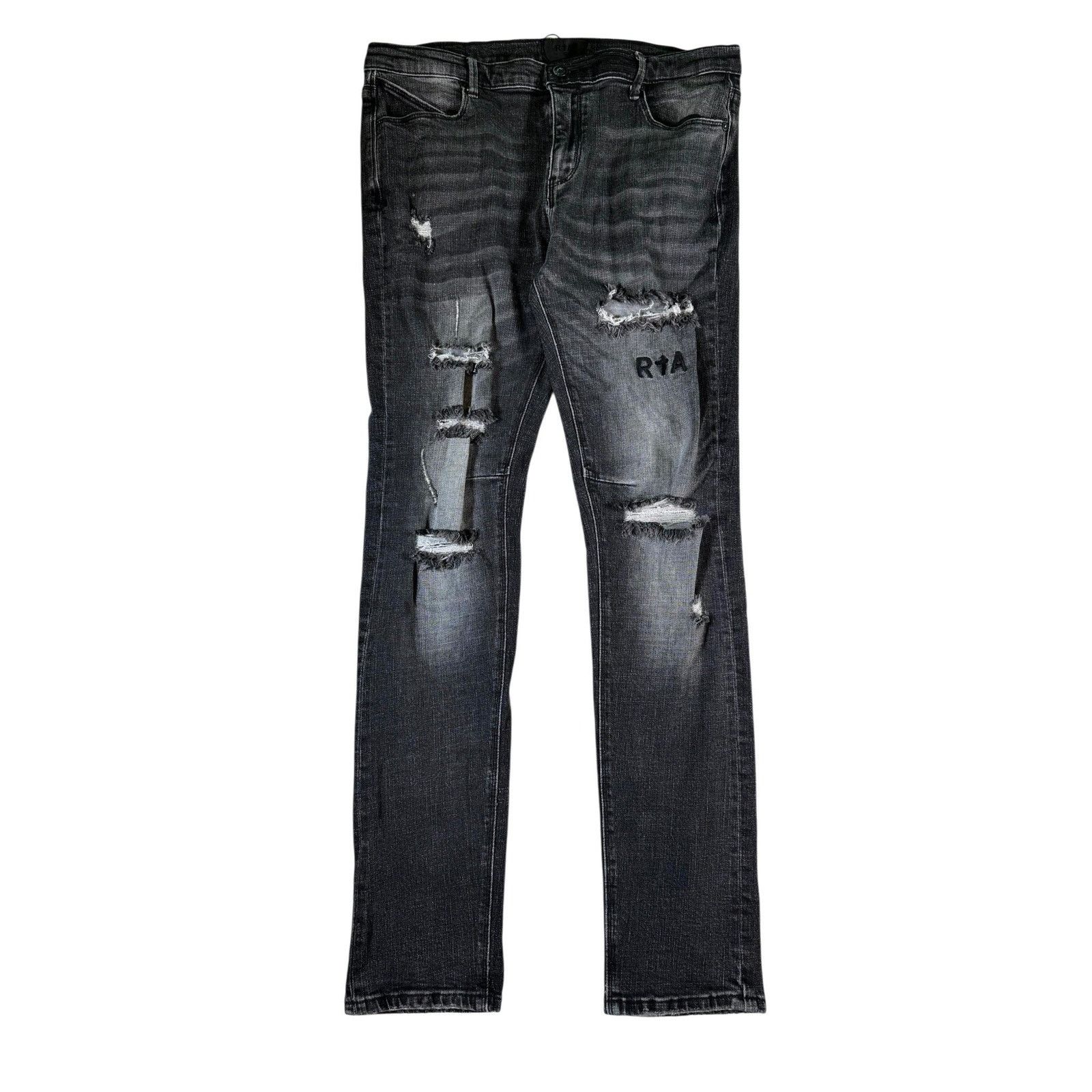 Rta RTA Embroiderded Logo Grey Wash Jeans Size US 32 / EU 48 - 1 Thumbnail