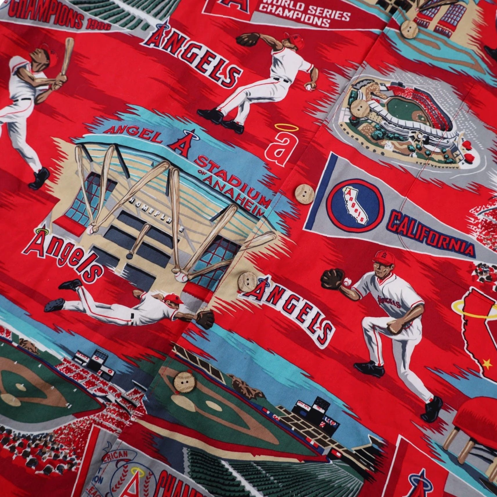 Reyn Spooner VINTAGE Reyn Spooner Anaheim Angels Baseball Print Hawaiian Shirt XL Mens Red Size US XL / EU 56 / 4 - 4 Thumbnail